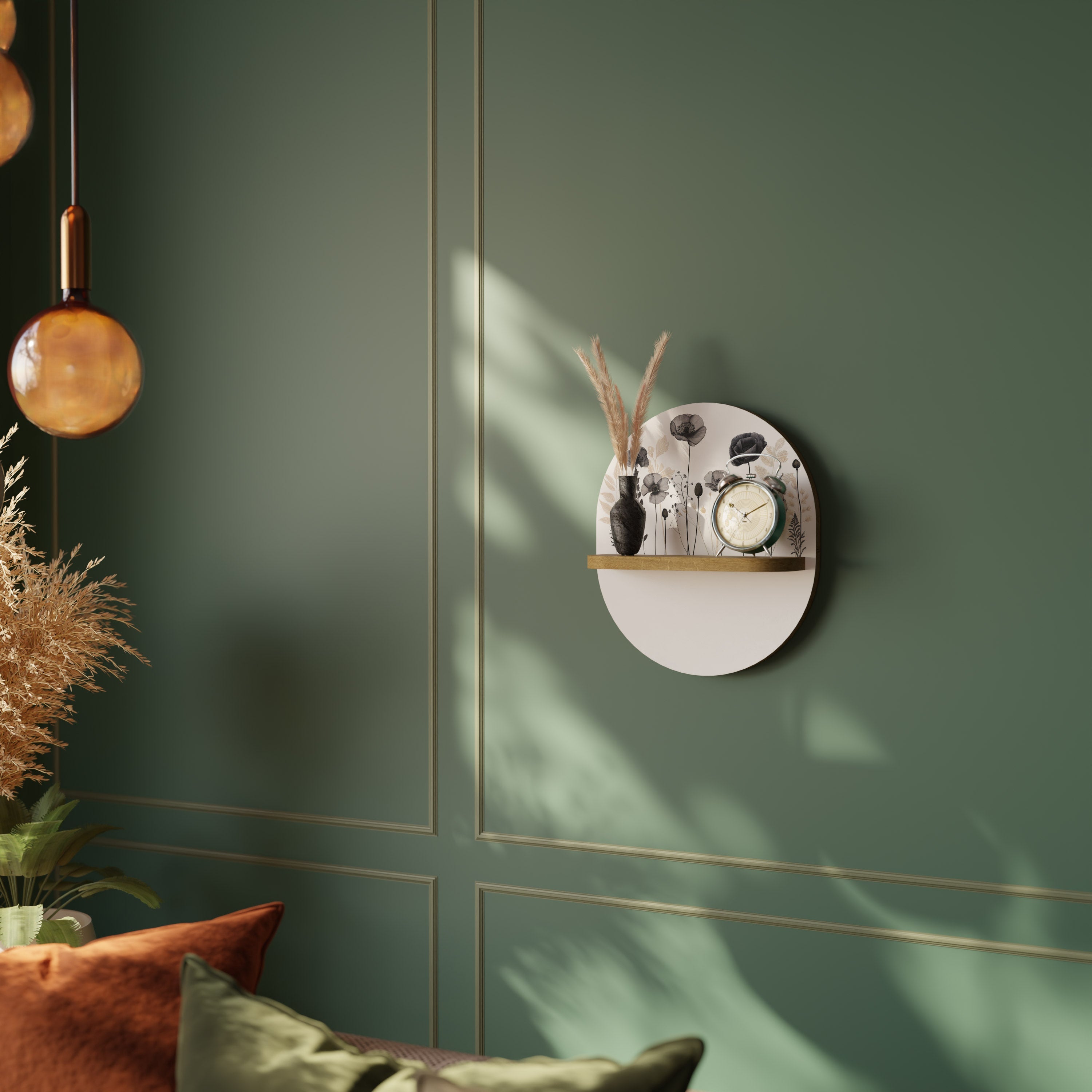 POPPY ALLURE Ovales Kunstregal in Eichenoptik