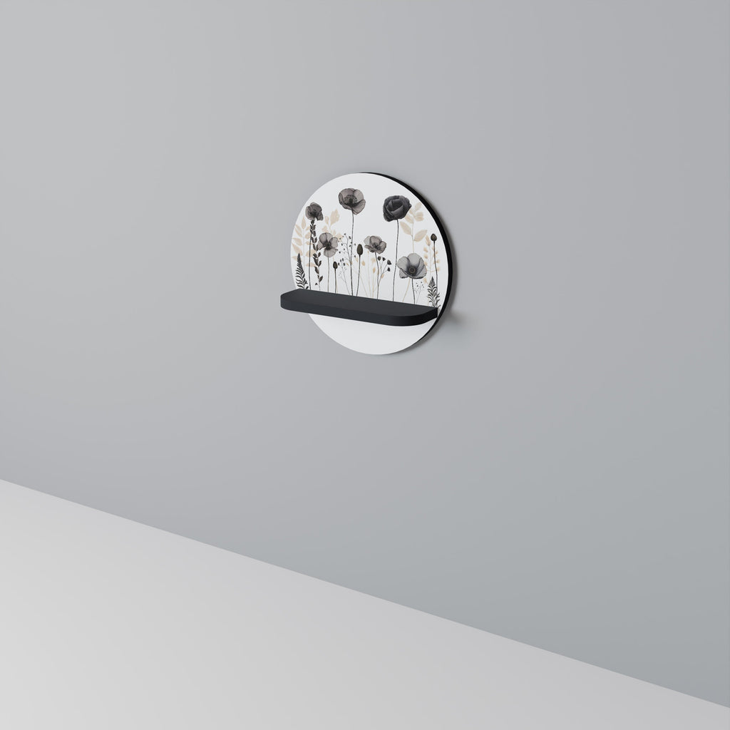 POPPY ALLURE Rundes Kunstregal in Schwarz