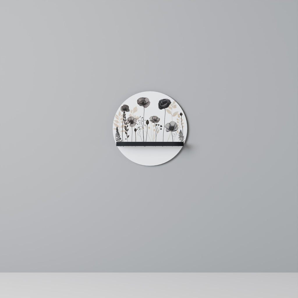 POPPY ALLURE Rundes Kunstregal in Schwarz