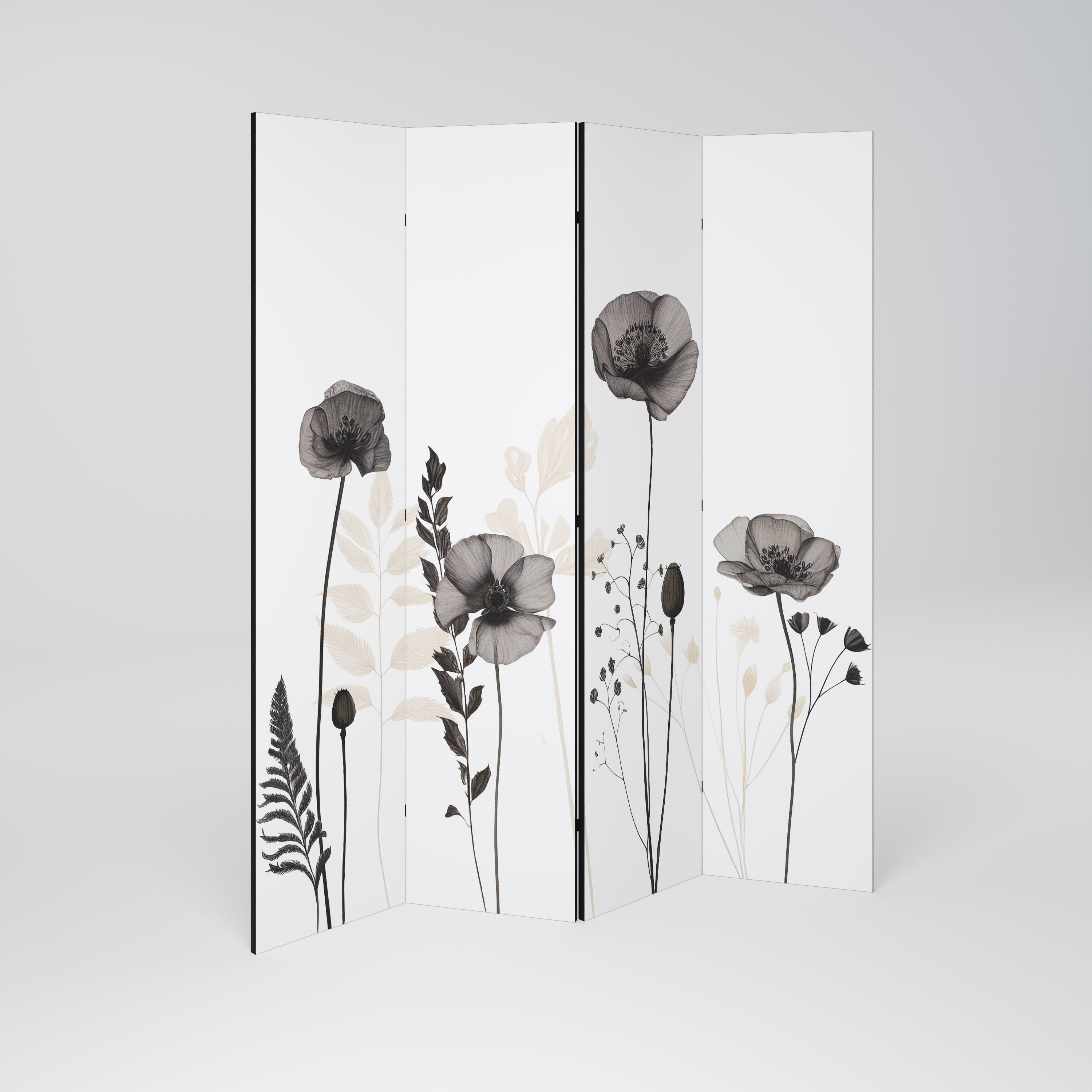 POPPY ALLURE Dekorativer 4-teiliger Raumteiler