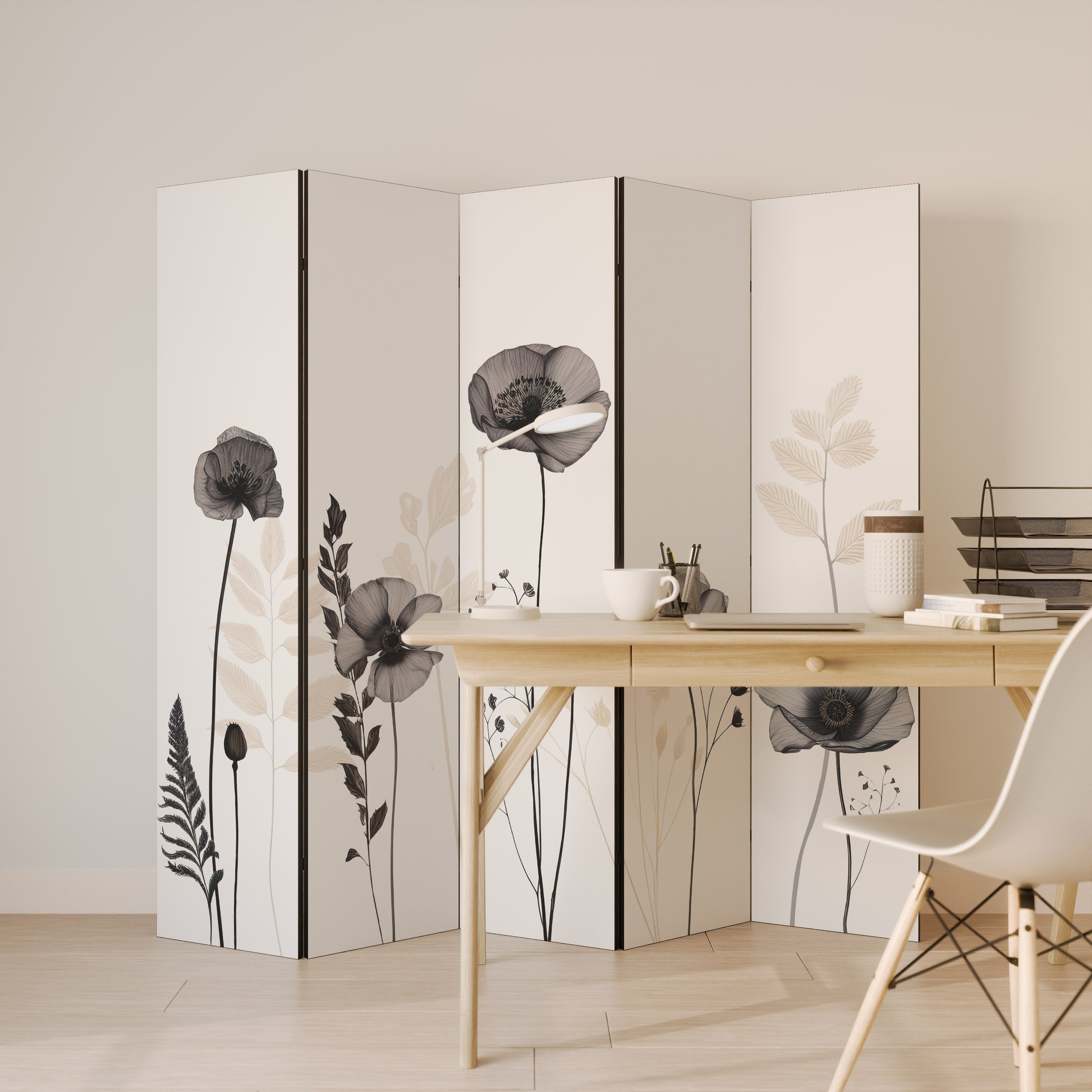 POPPY ALLURE Dekorativer 5-teiliger Raumteiler