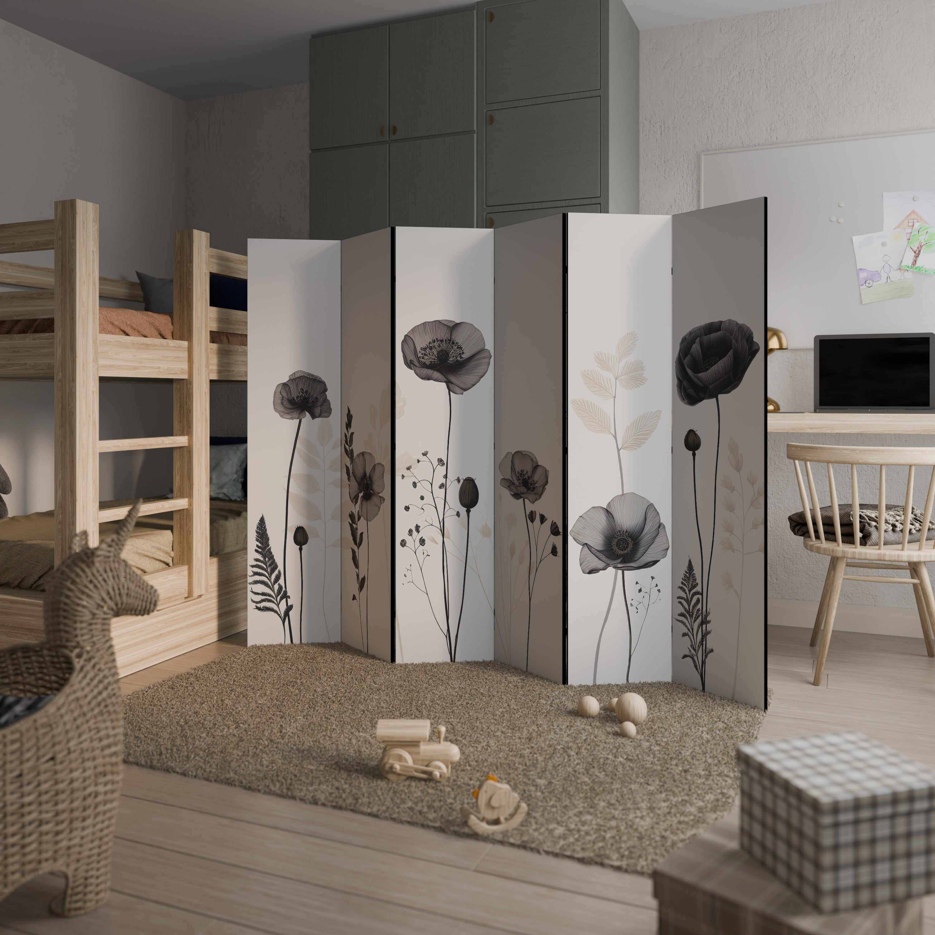 POPPY ALLURE Dekorativer 6-teiliger Raumteiler