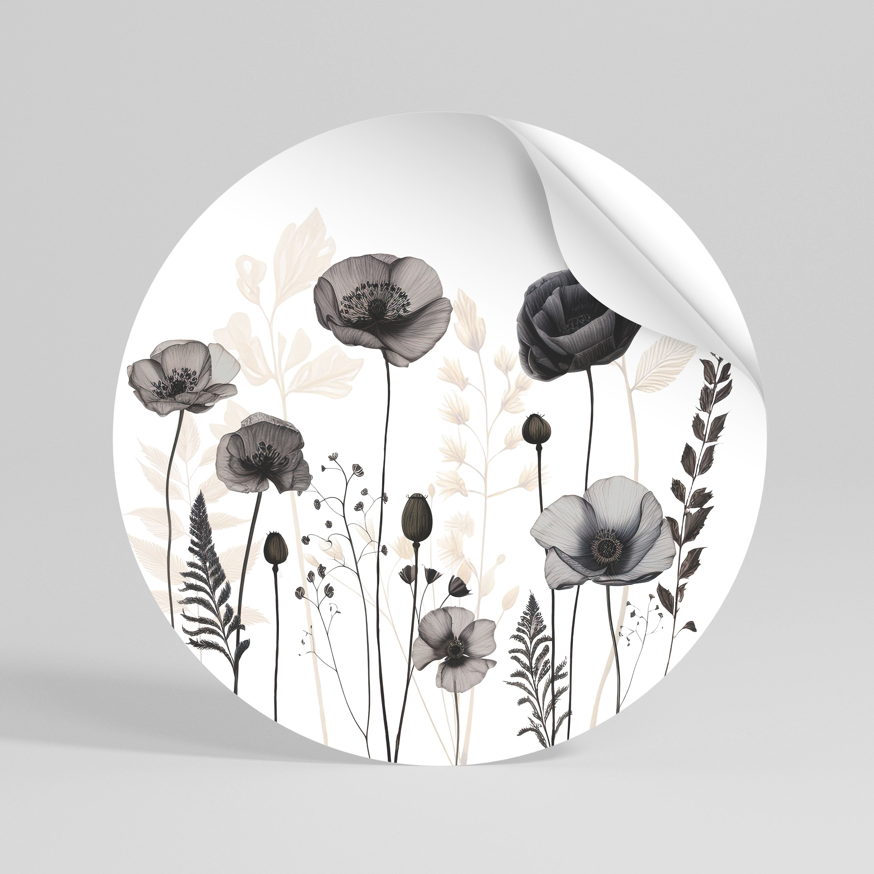 POPPY ALLURE Peel and Stick Round Sticker
