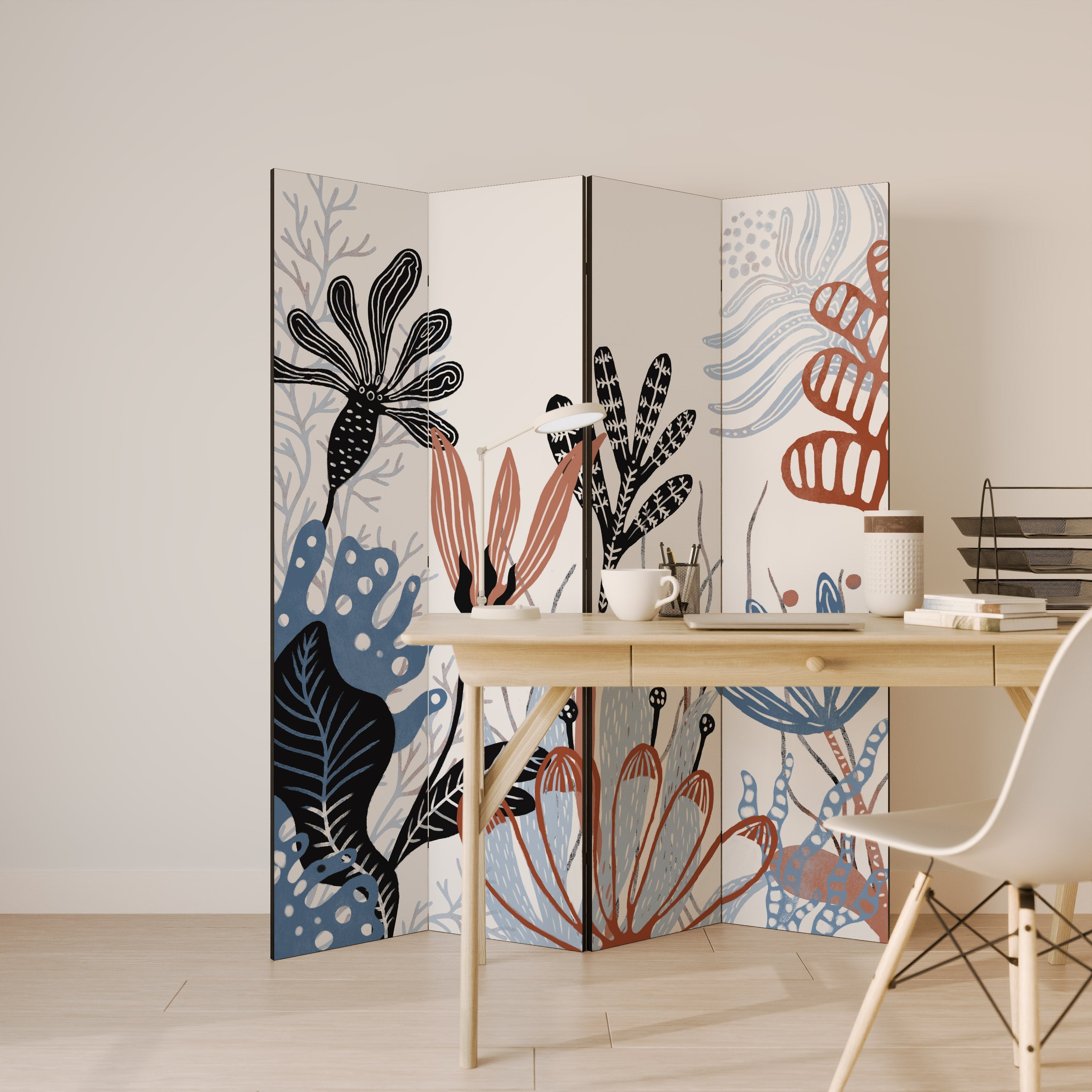 ORGANIC ASSEMBLAGE Dekorativer 4-teiliger Raumteiler