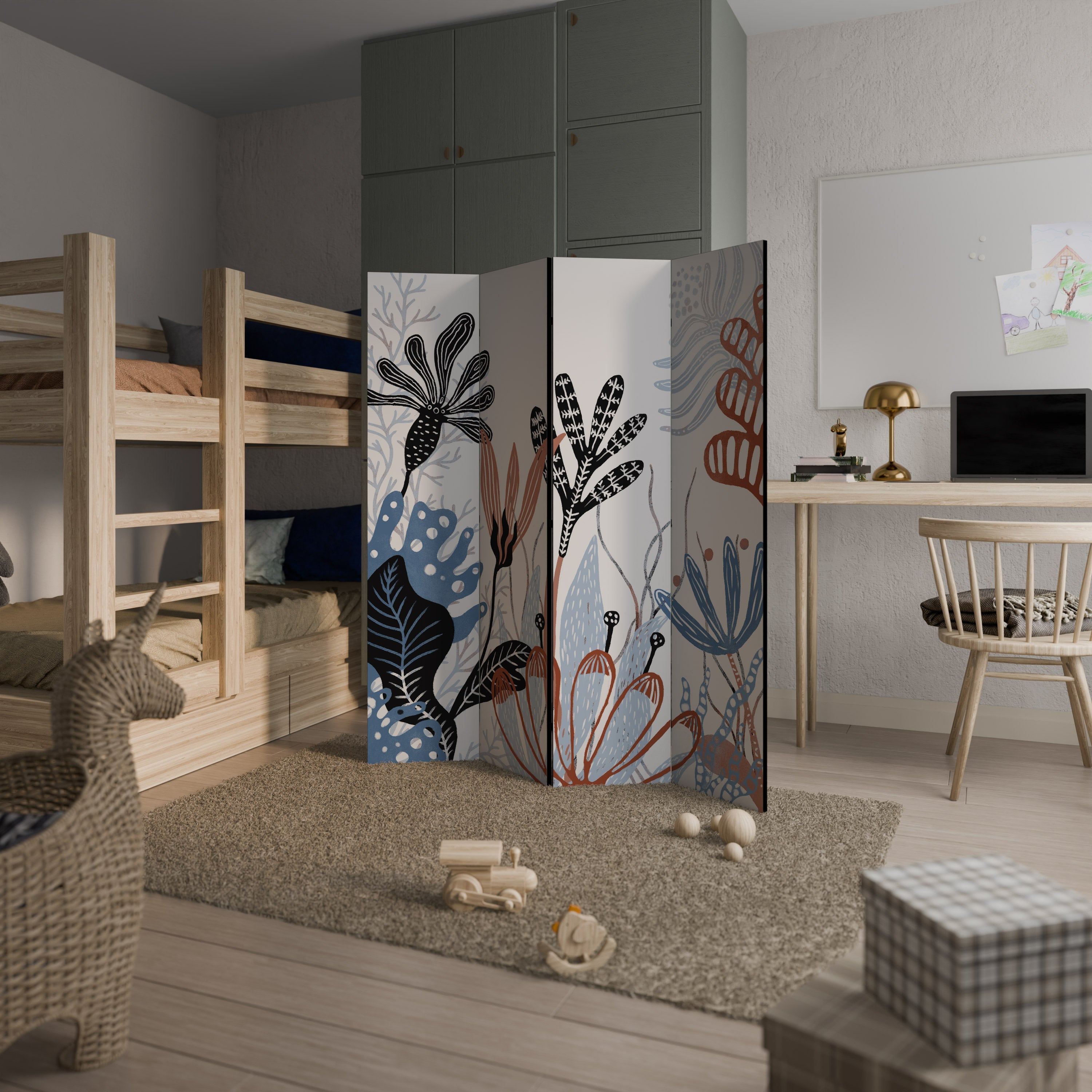 ORGANIC ASSEMBLAGE Dekorativer 4-teiliger Raumteiler