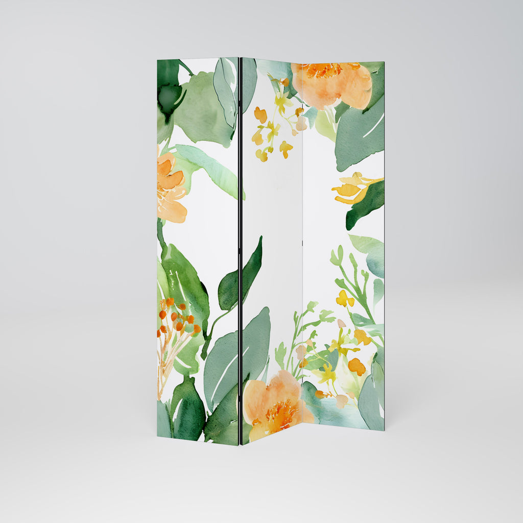 FLORAL SERENITY SPLIT Dekorativer 3-teiliger Raumteiler