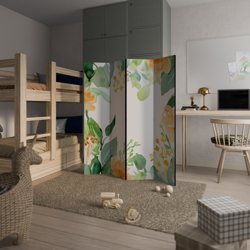 FLORAL SERENITY SPLIT Dekorativer 4-teiliger Raumteiler