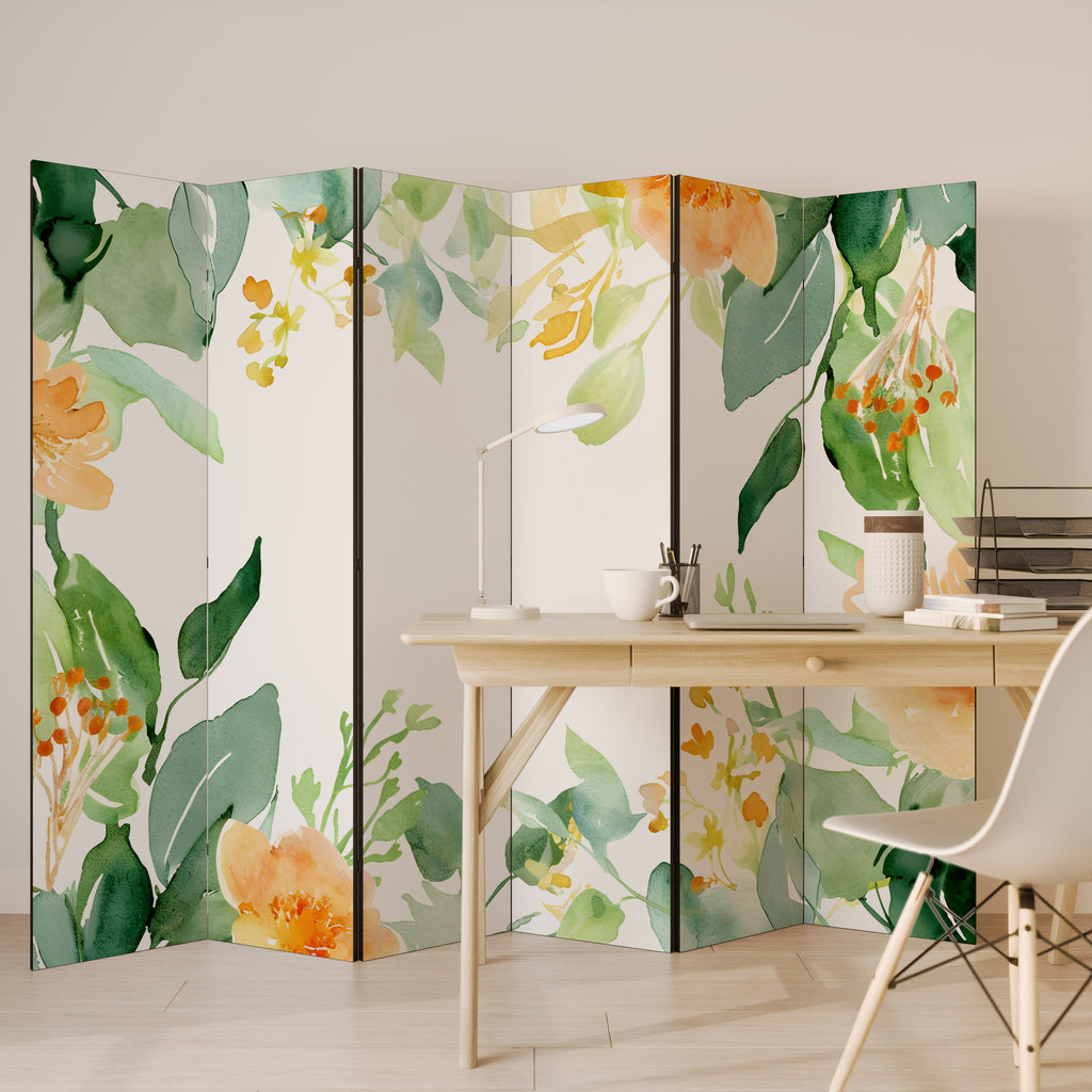FLORAL SERENITY SPLIT Dekorativer 6-teiliger Raumteiler