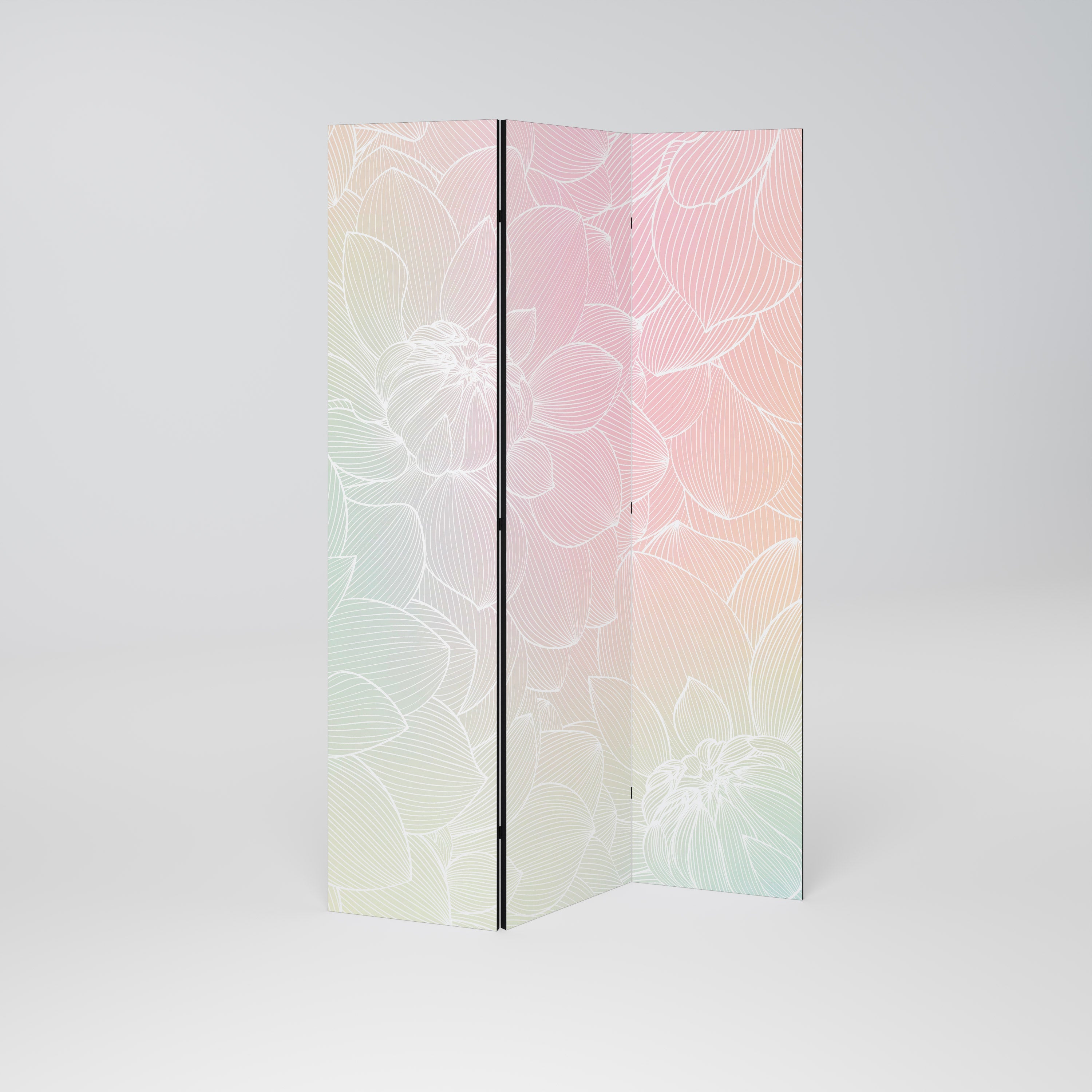 ELEGANT FLORAL FUSION Dekorativer 3-teiliger Raumteiler