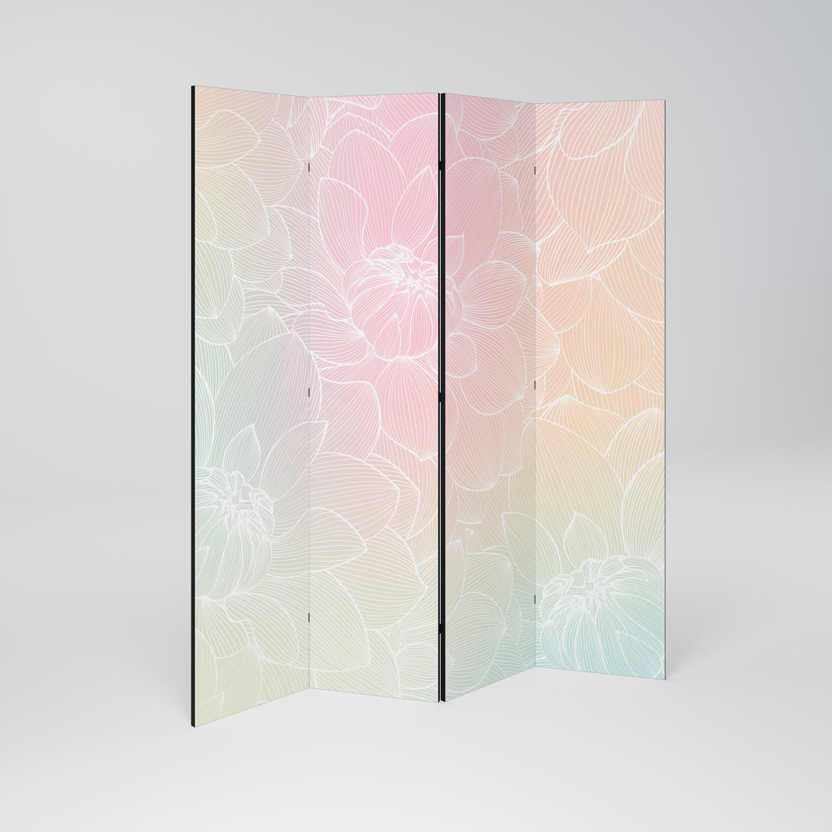 ELEGANT FLORAL FUSION 4-teiliger Paravent