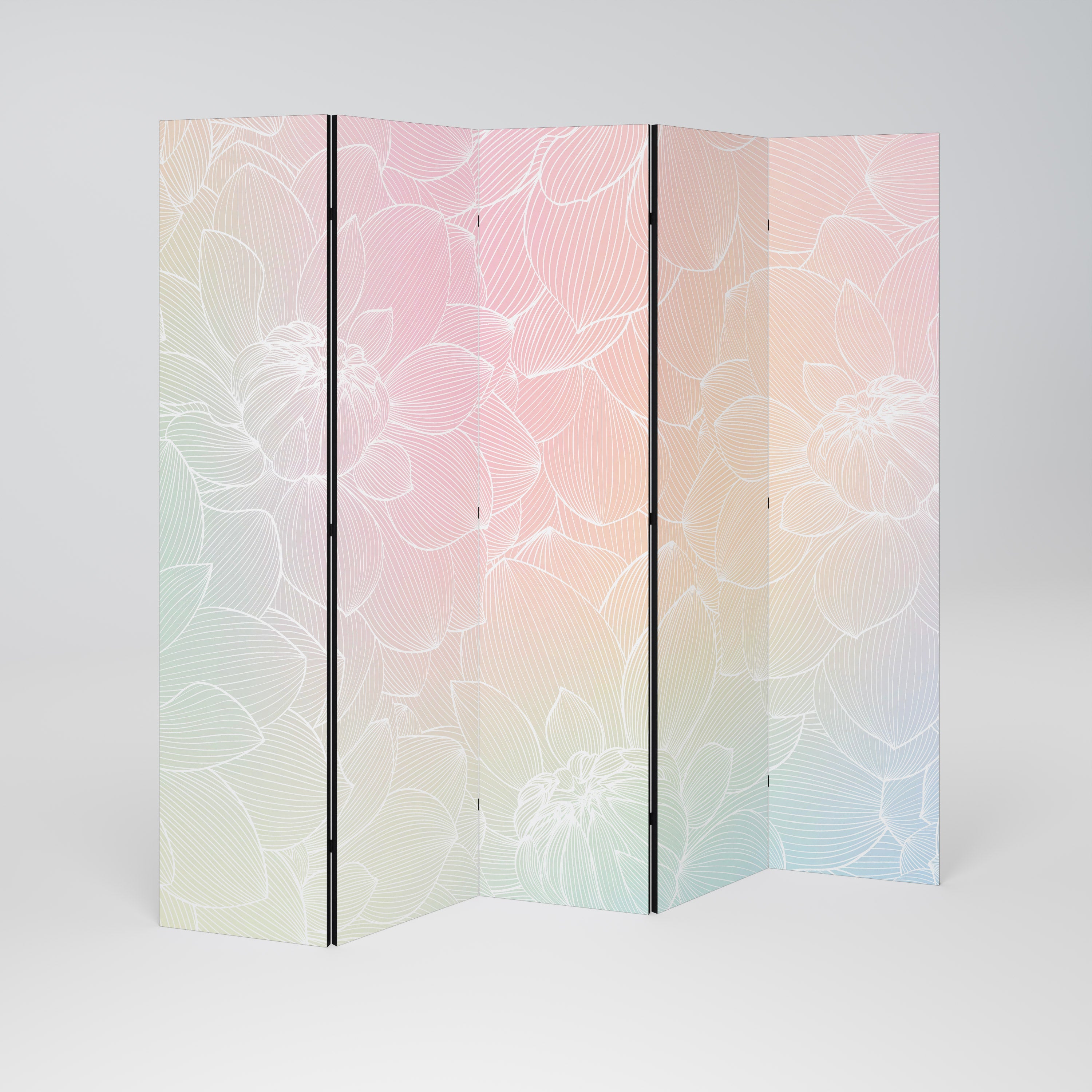 ELEGANT FLORAL FUSION Dekorativer 5-teiliger Raumteiler
