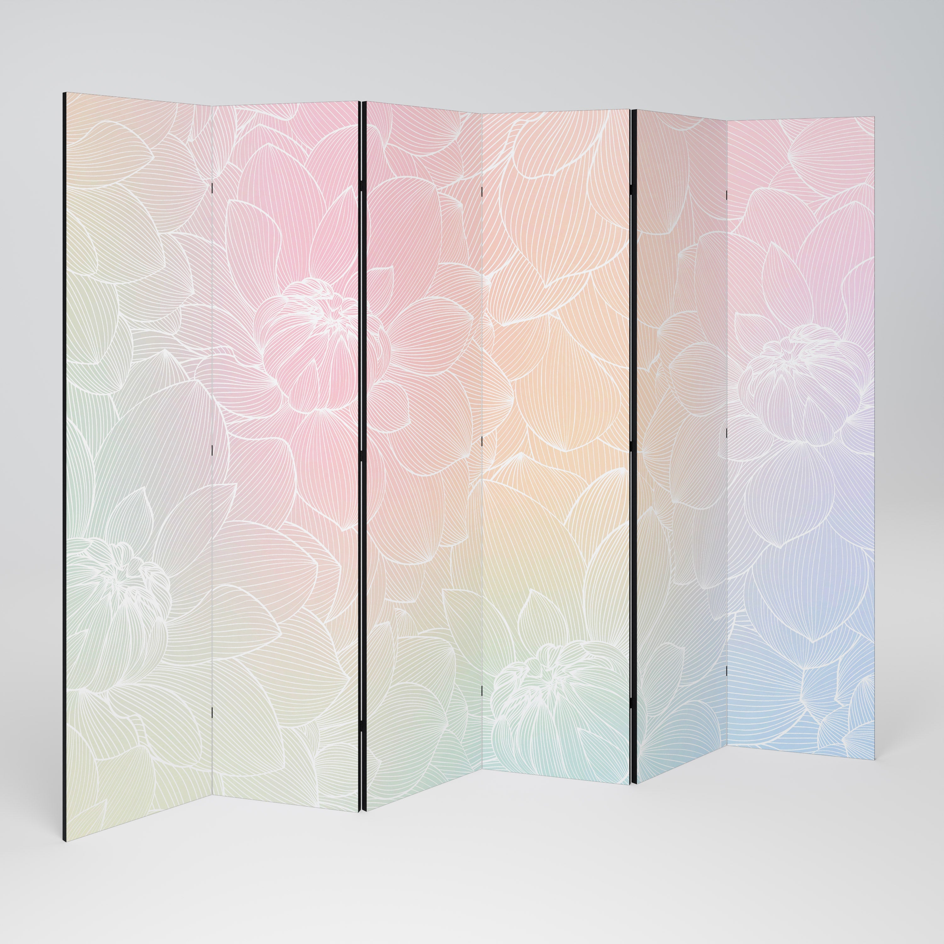 ELEGANT FLORAL FUSION Dekorativer 6-teiliger Raumteiler