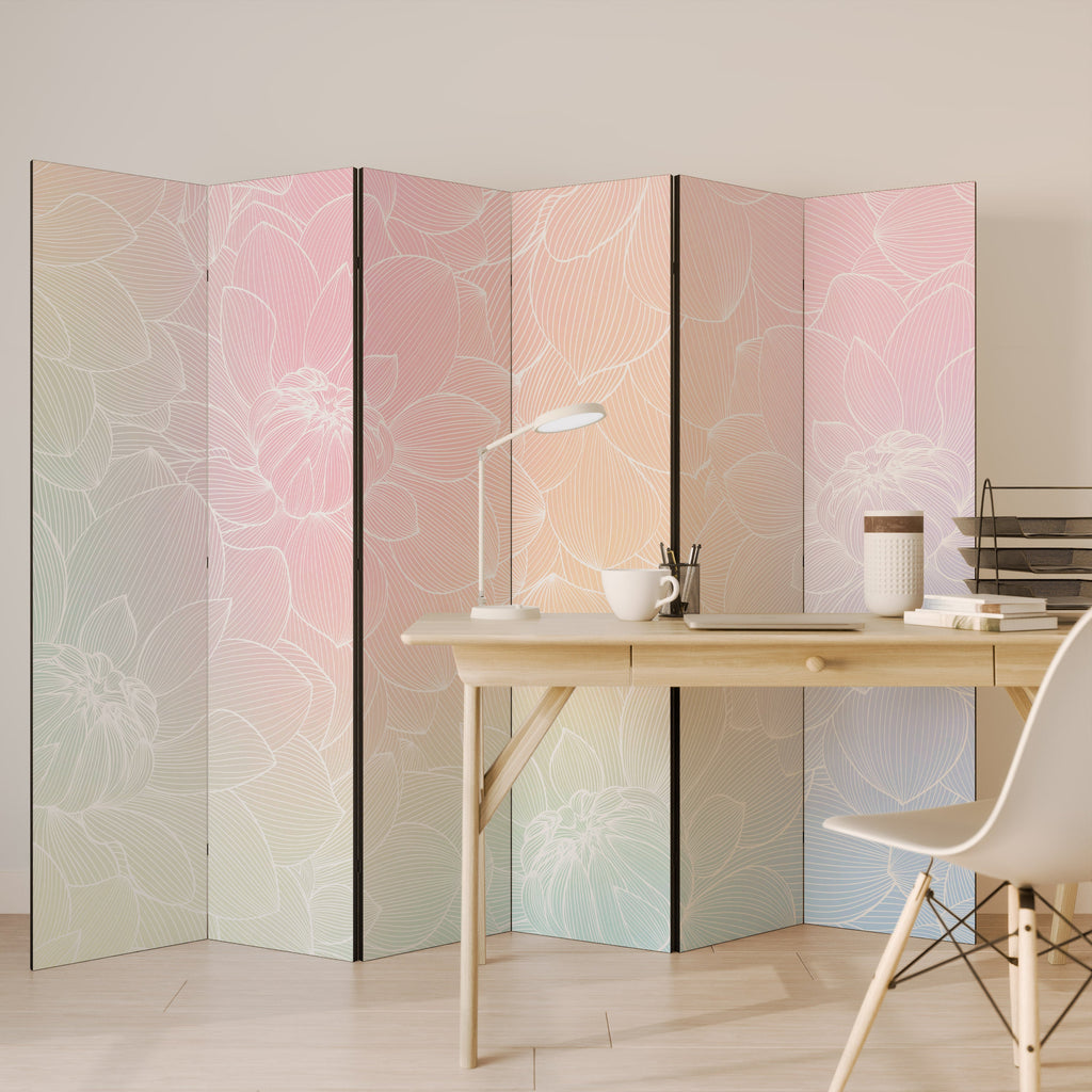 ELEGANT FLORAL FUSION Dekorativer 6-teiliger Raumteiler