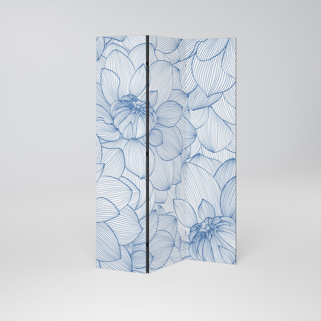 LUSH LINEAR BLOOMS Dekorativer 3-teiliger Raumteiler