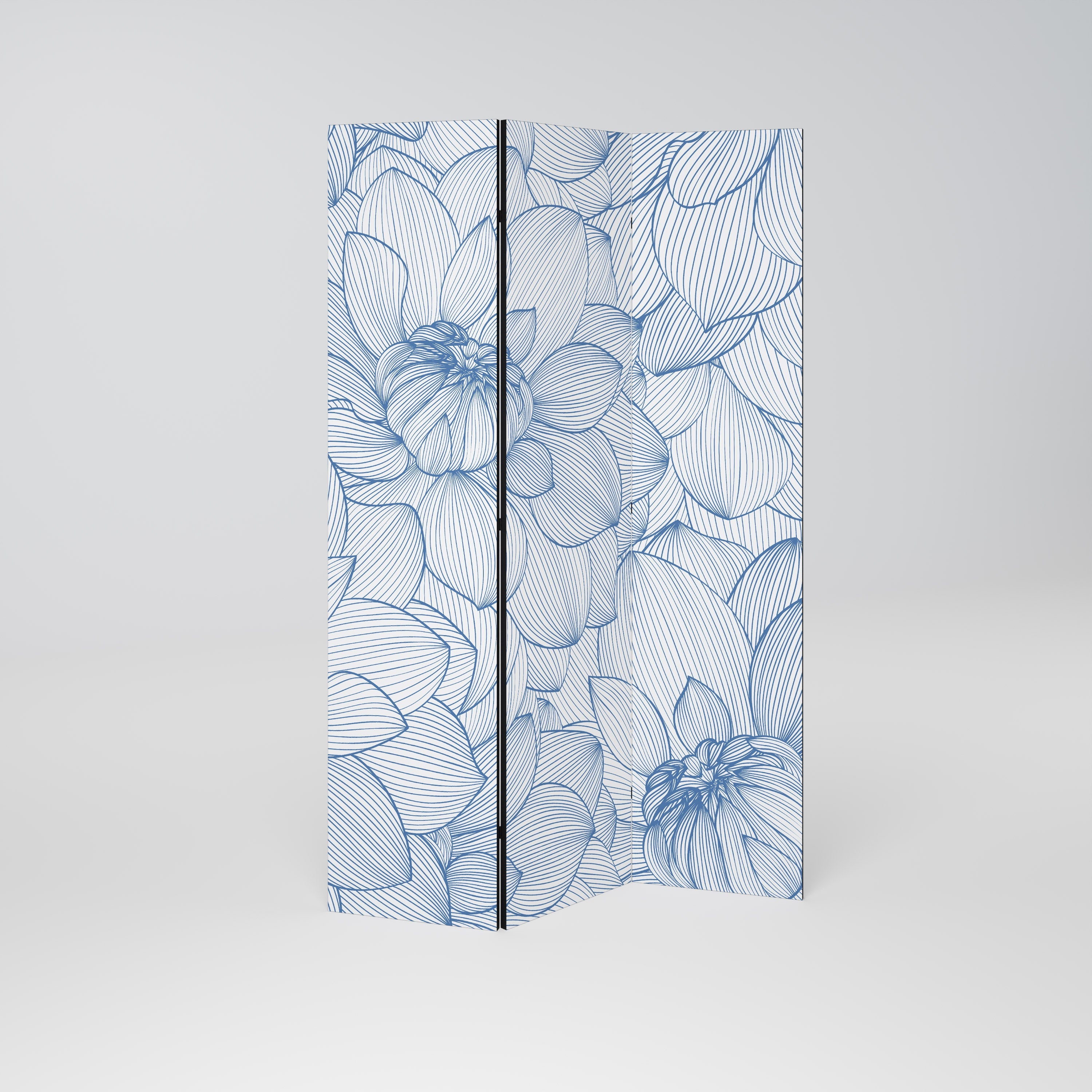 LUSH LINEAR BLOOMS Dekorativer 3-teiliger Raumteiler