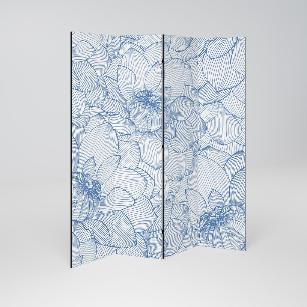 LUSH LINEAR BLOOMS Dekorativer 4-teiliger Raumteiler