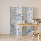 LUSH LINEAR BLOOMS Dekorativer Paravent - 4-teilig