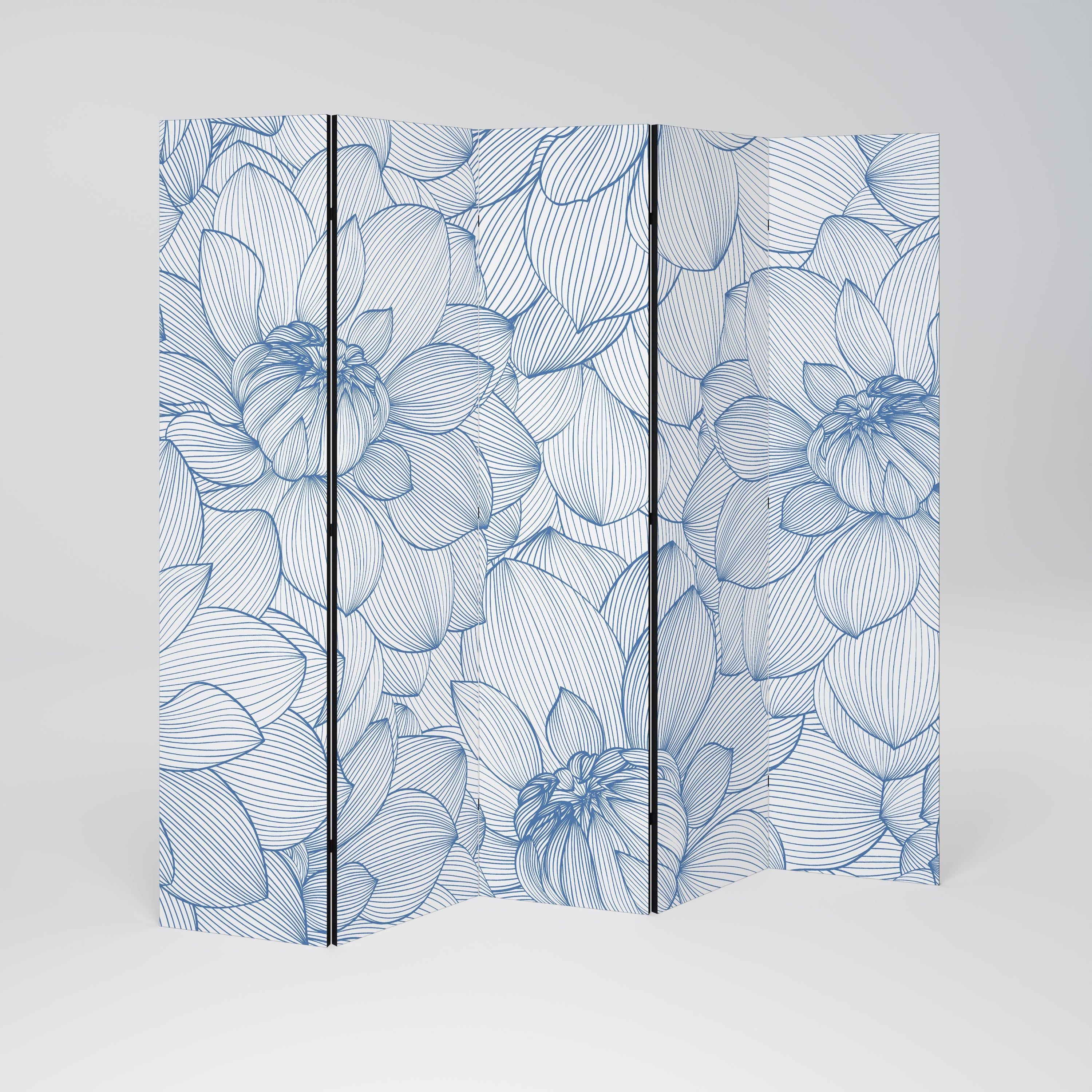LUSH LINEAR BLOOMS Dekorativer 5-teiliger Raumteiler