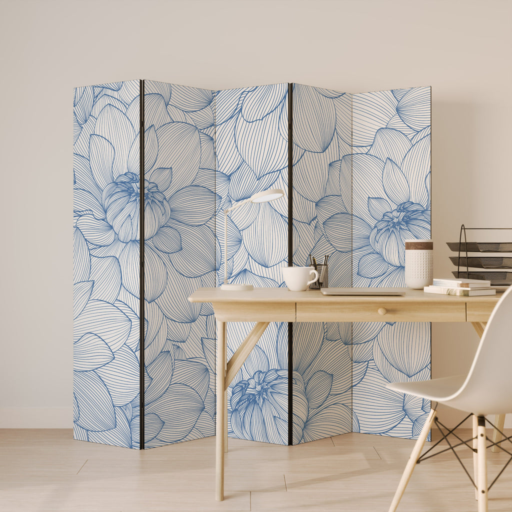 LUSH LINEAR BLOOMS Dekorativer 5-teiliger Raumteiler