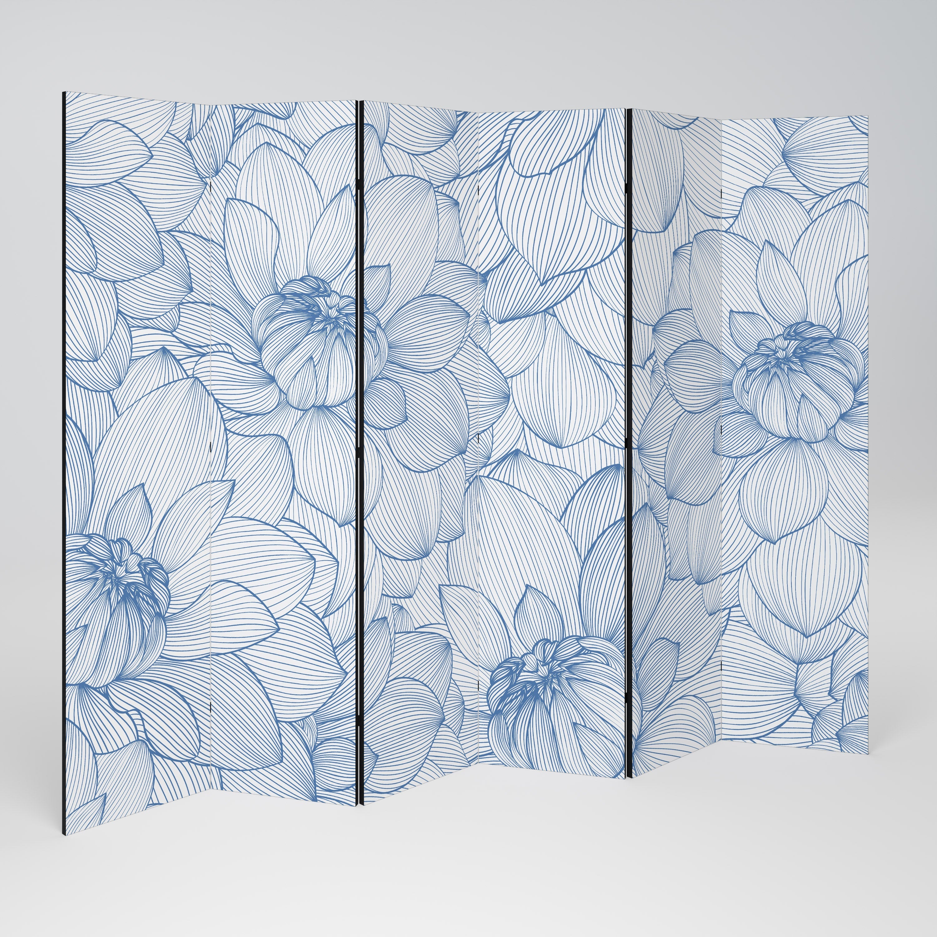 LUSH LINEAR BLOOMS Dekorativer 6-teiliger Raumteiler