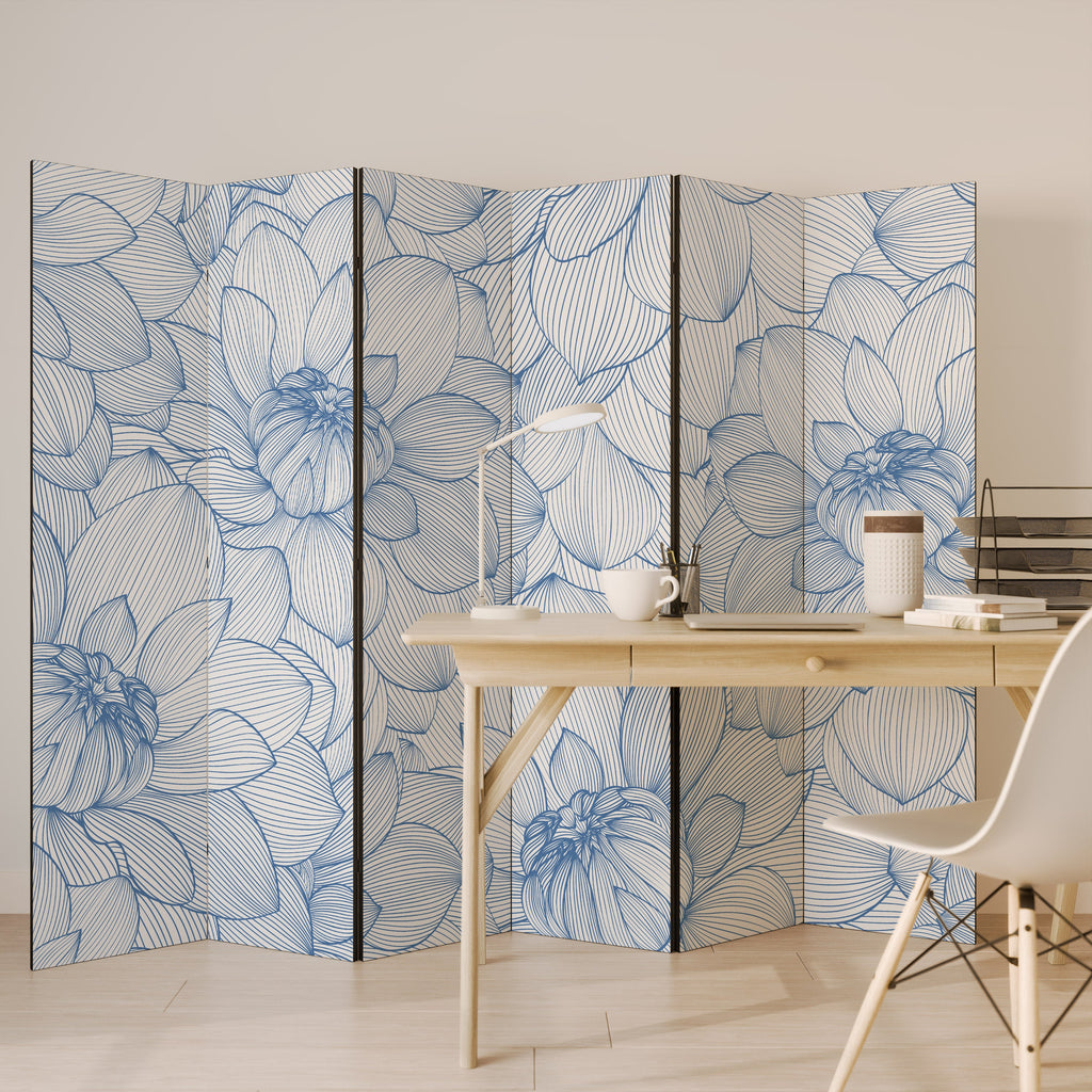 LUSH LINEAR BLOOMS Dekorativer 6-teiliger Raumteiler