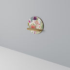 HERBAL FIESTA Round Art Shelf In Oak Effect