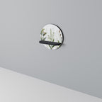 HERBAL DREAM Round Art Shelf In Black Finish