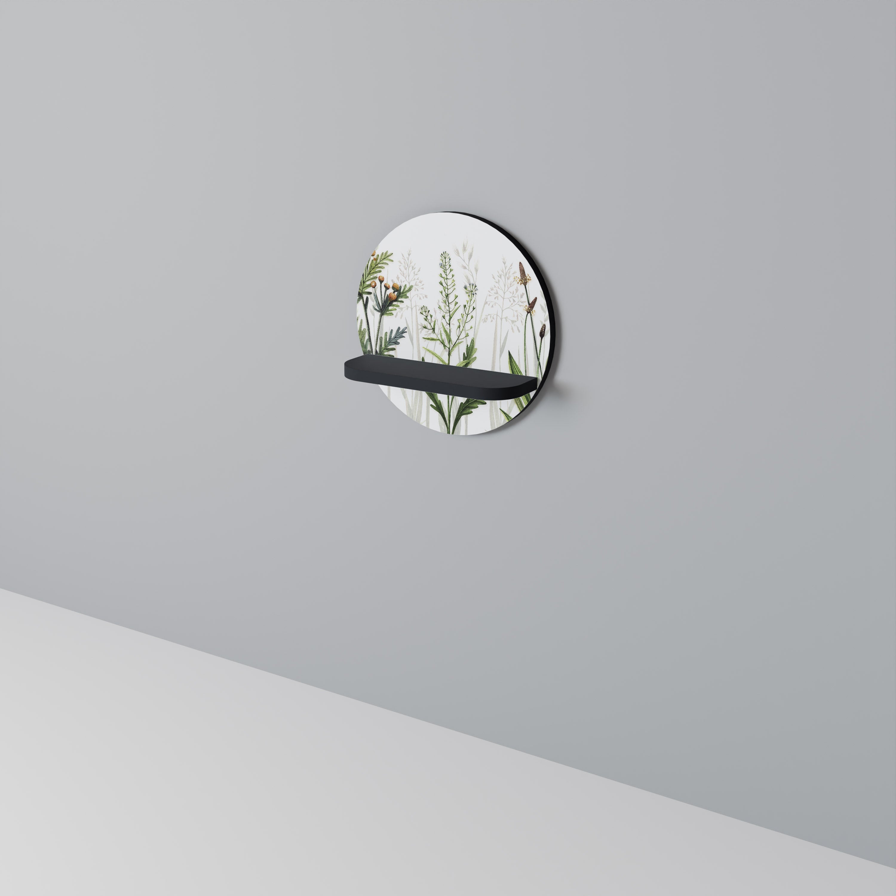 HERBAL DREAM Rundes Kunstregal in Schwarz