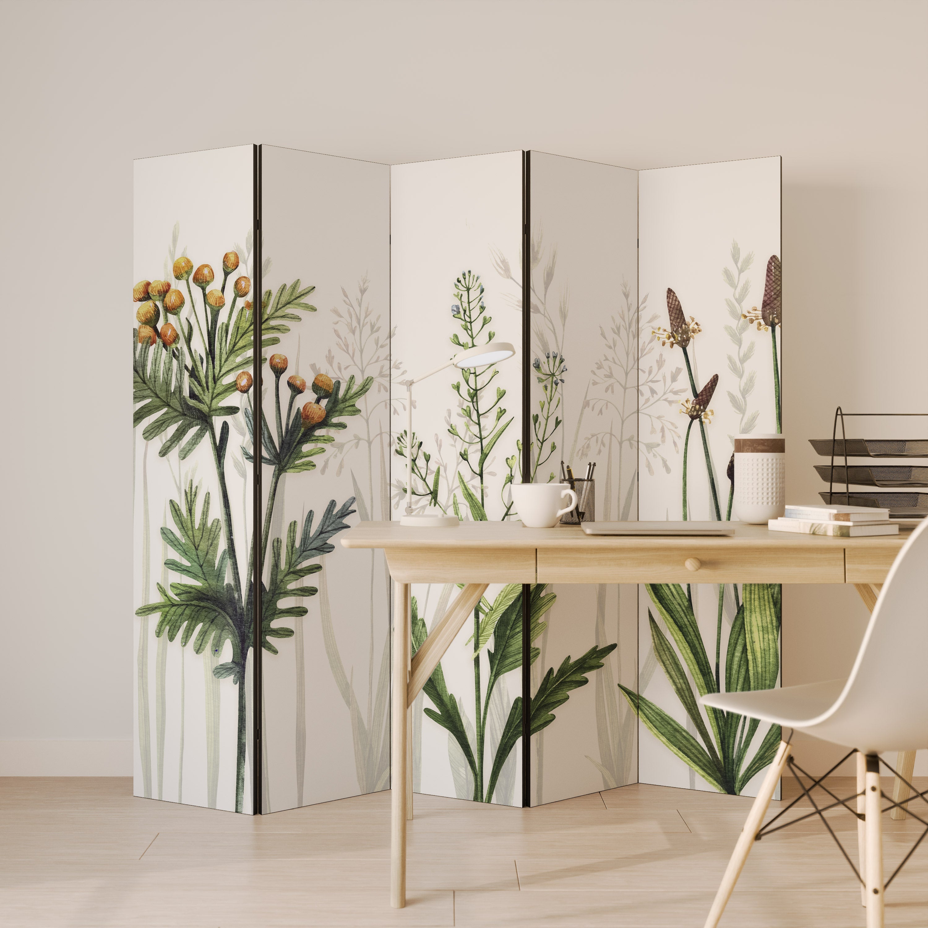 HERBAL DREAM Dekorativer 5-teiliger Raumteiler