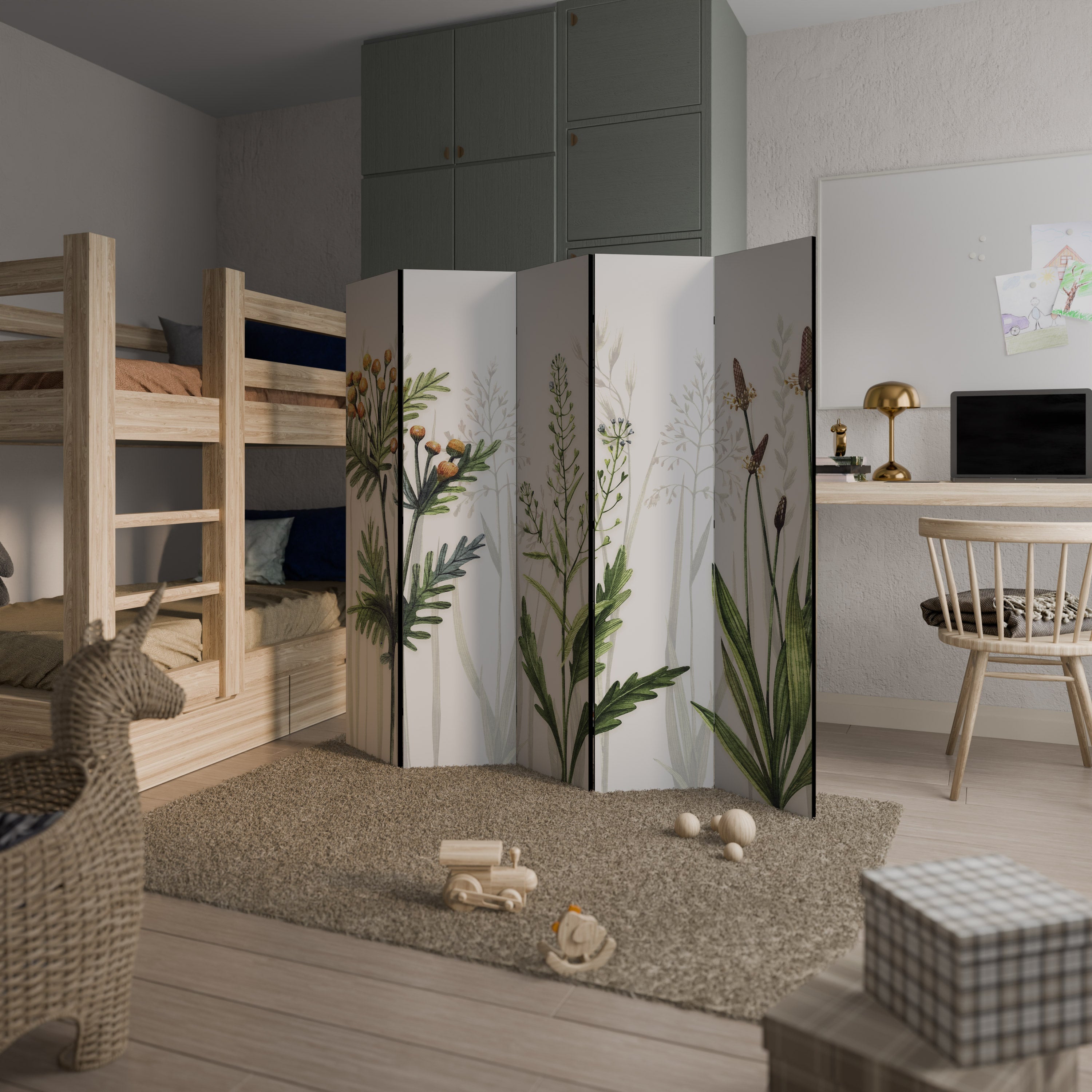 HERBAL DREAM Dekorativer 5-teiliger Raumteiler