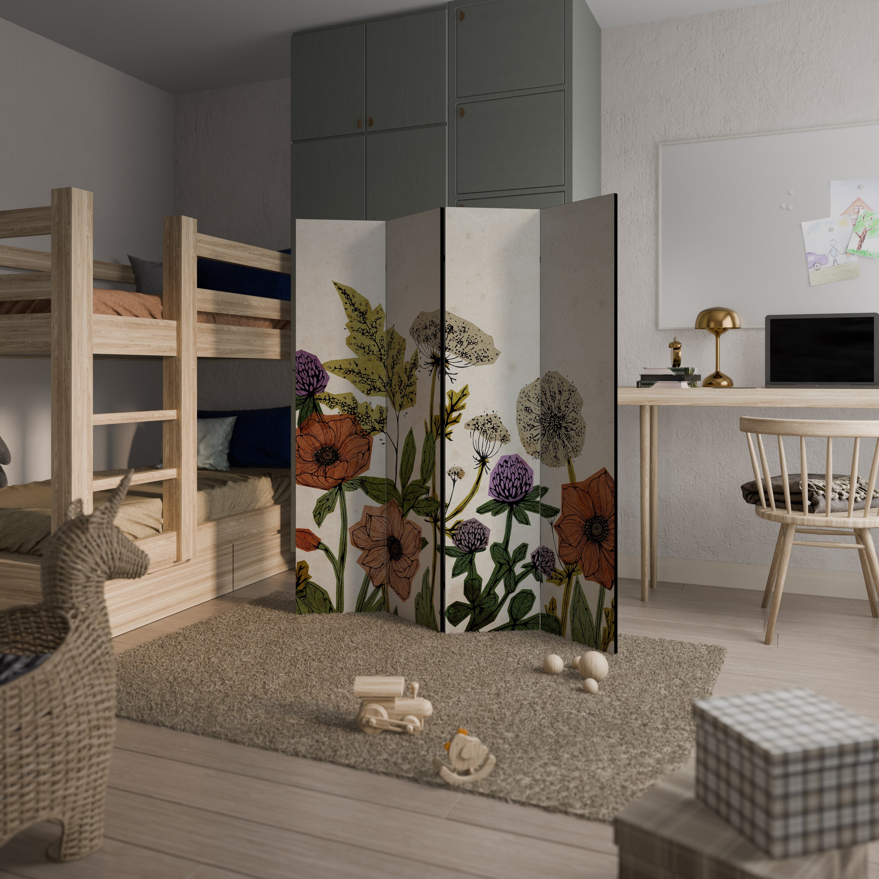 SPROUT ELEGANCE Dekorativer 4-teiliger Raumteiler