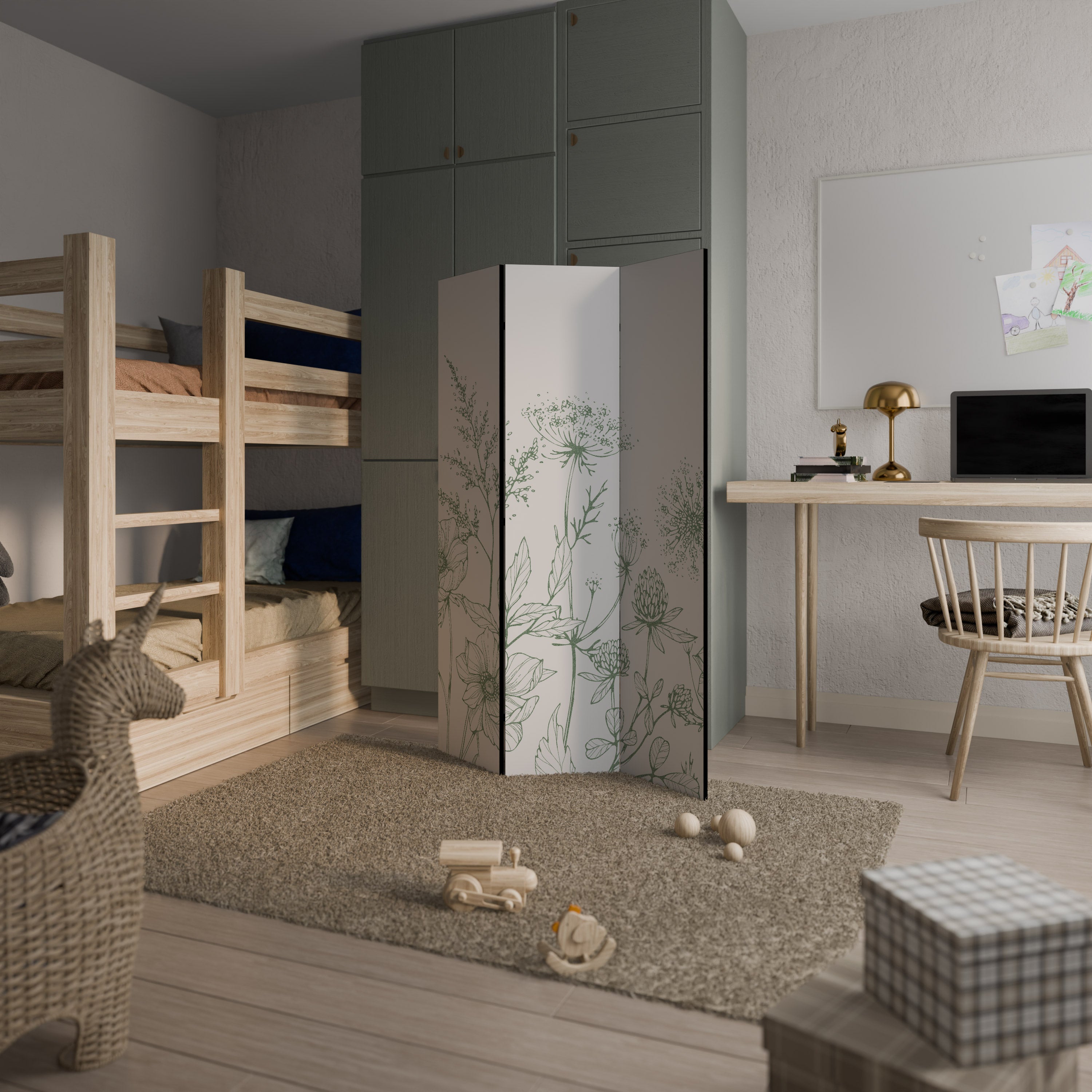 WILDER BEAUTY Dekorativer 3-teiliger Raumteiler