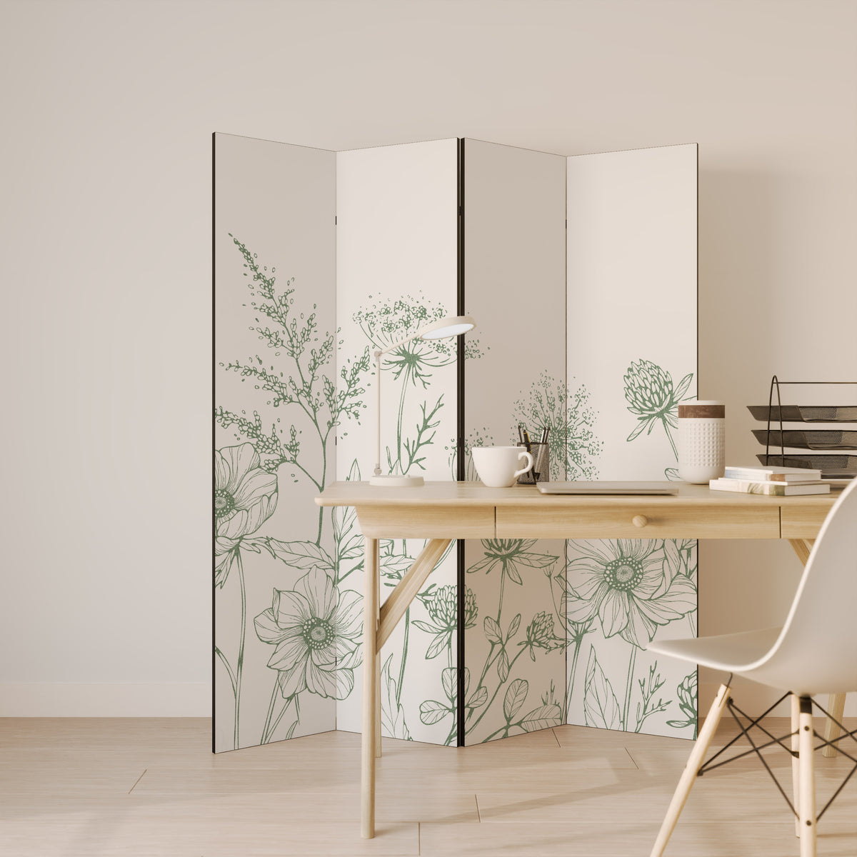 WILDER BEAUTY 4-teiliger Paravent