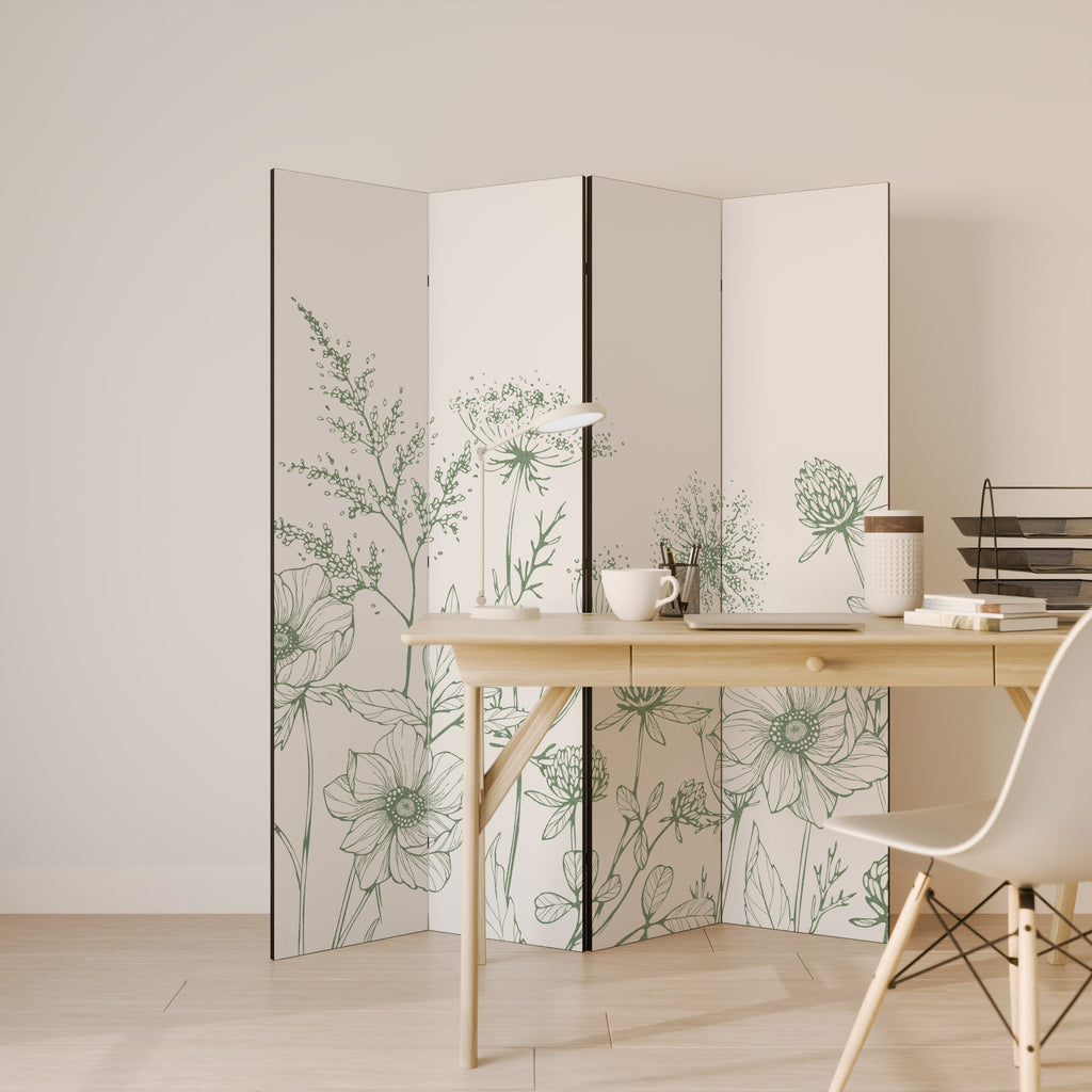 WILDER BEAUTY Dekorativer 4-teiliger Raumteiler