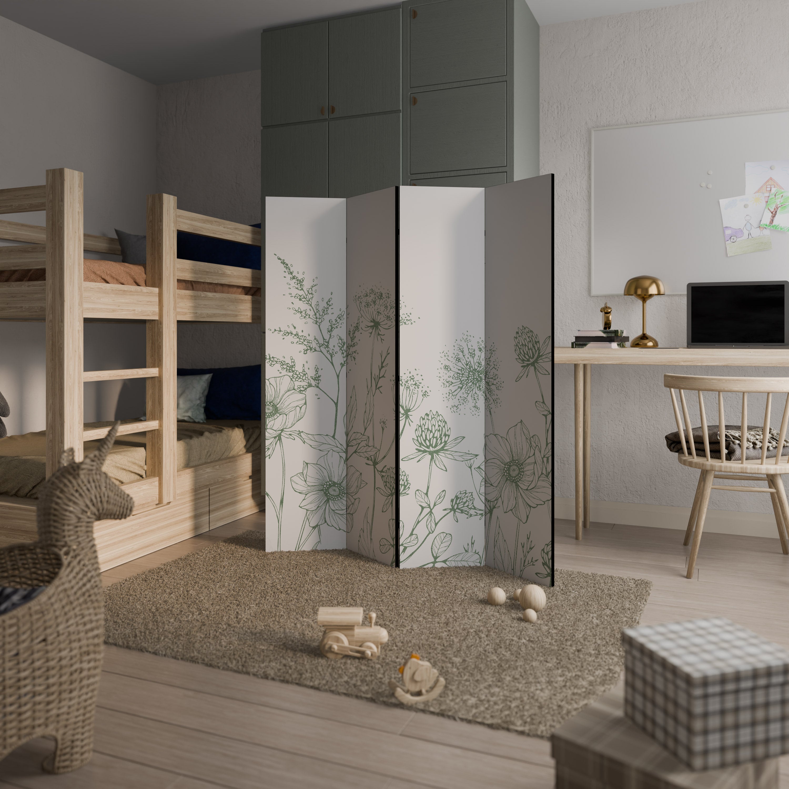 WILDER BEAUTY Dekorativer 4-teiliger Raumteiler