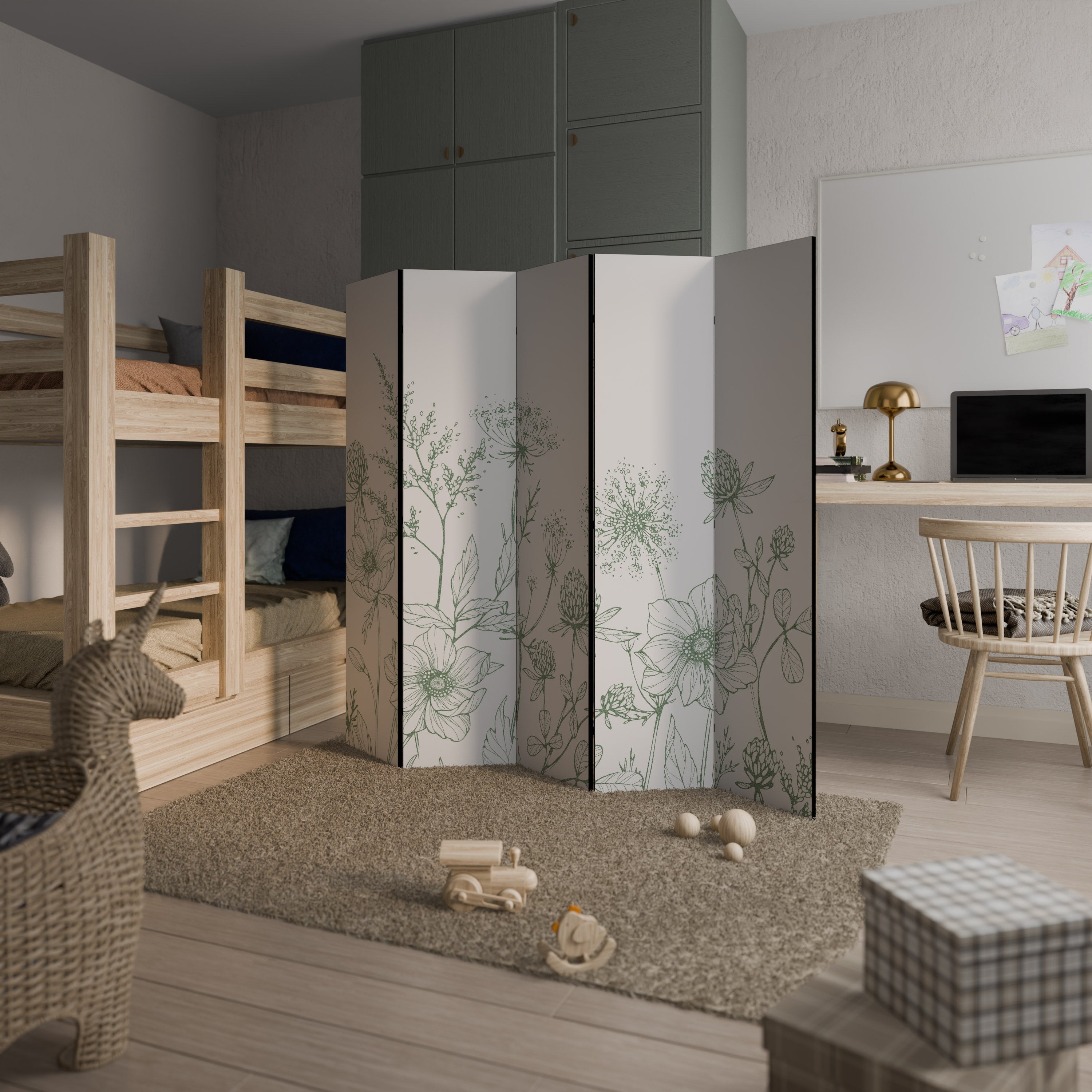 WILDER BEAUTY Dekorativer 5-teiliger Raumteiler