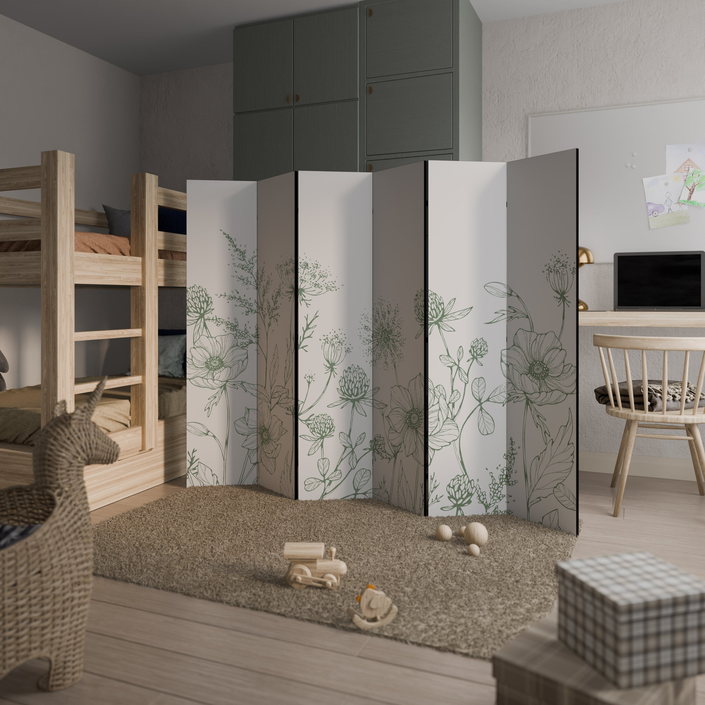 WILDER BEAUTY Dekorativer 6-teiliger Raumteiler