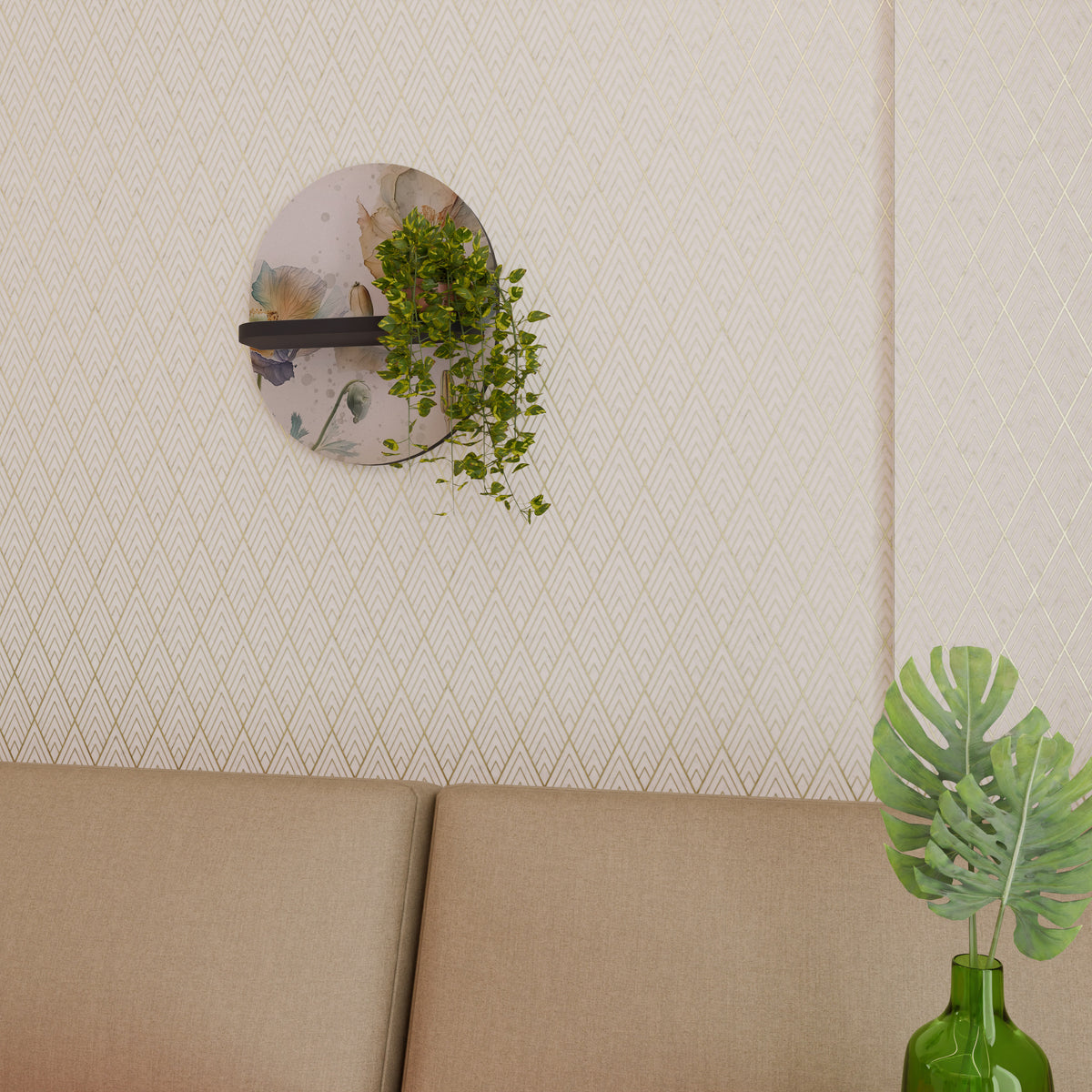 SOFTEN POPPY Dekoratives Wandregal