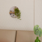 SOFTEN POPPY Oval Art Shelf In Oak Effect