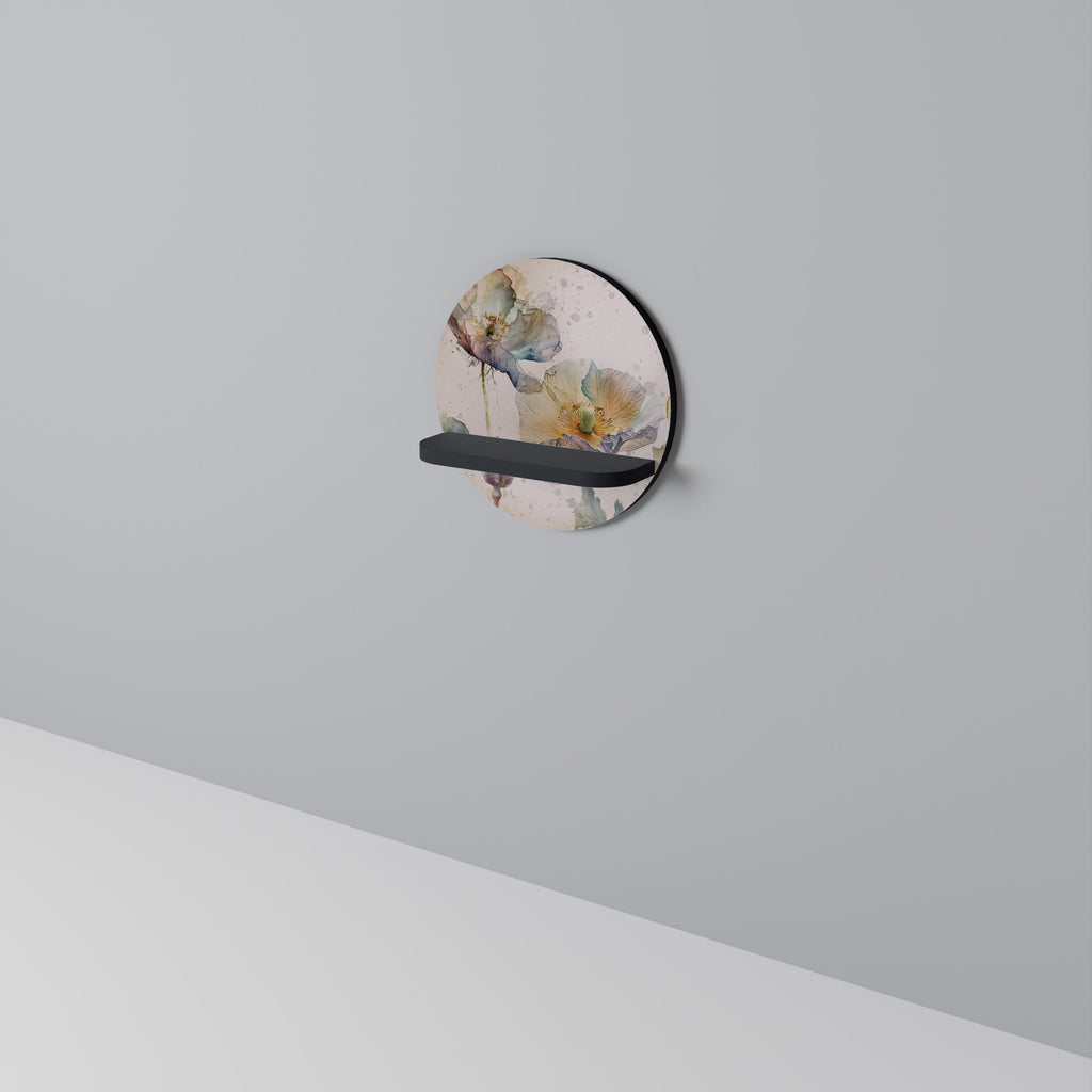 SOFTEN POPPY Rundes Kunstregal in Schwarz