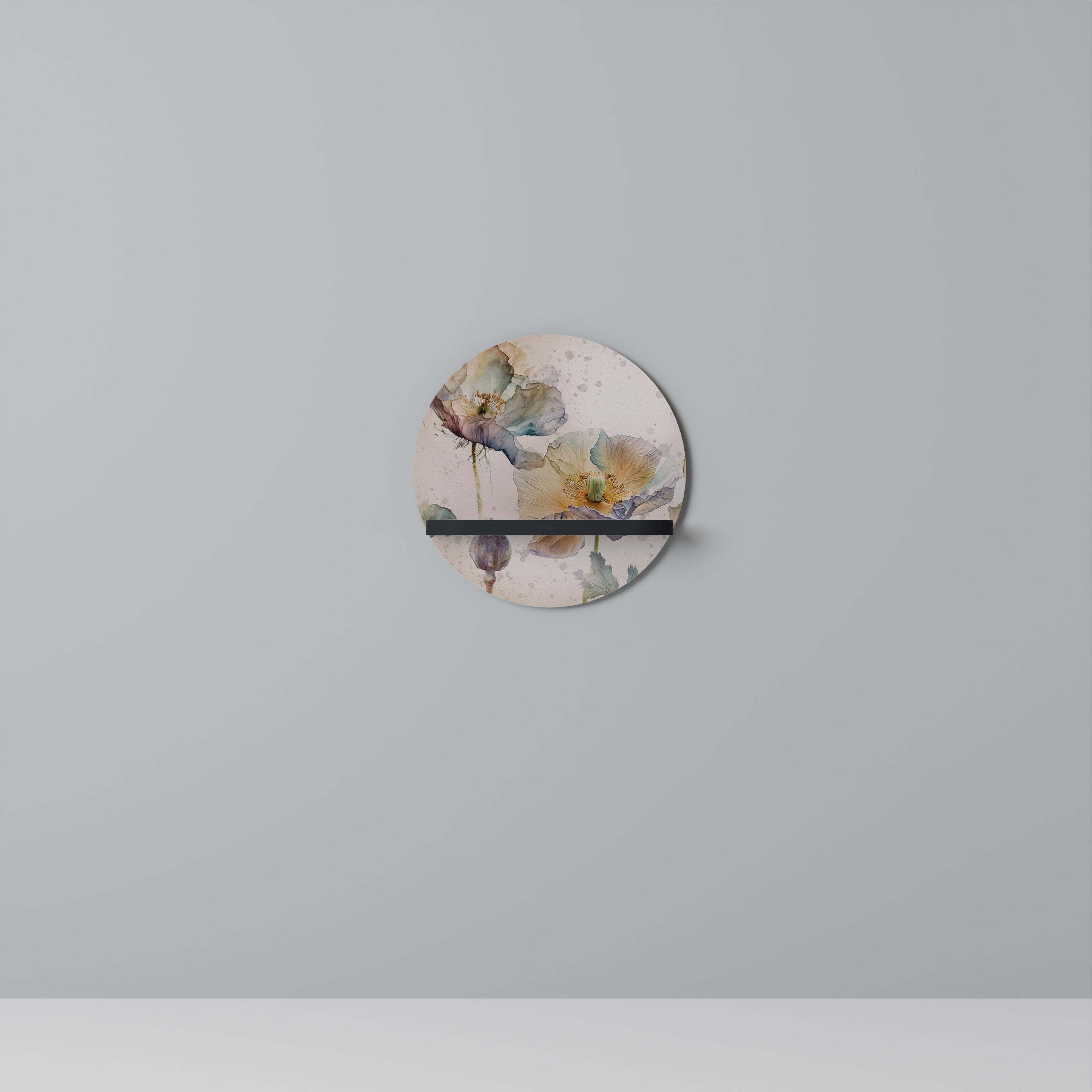 SOFTEN POPPY Rundes Kunstregal in Schwarz