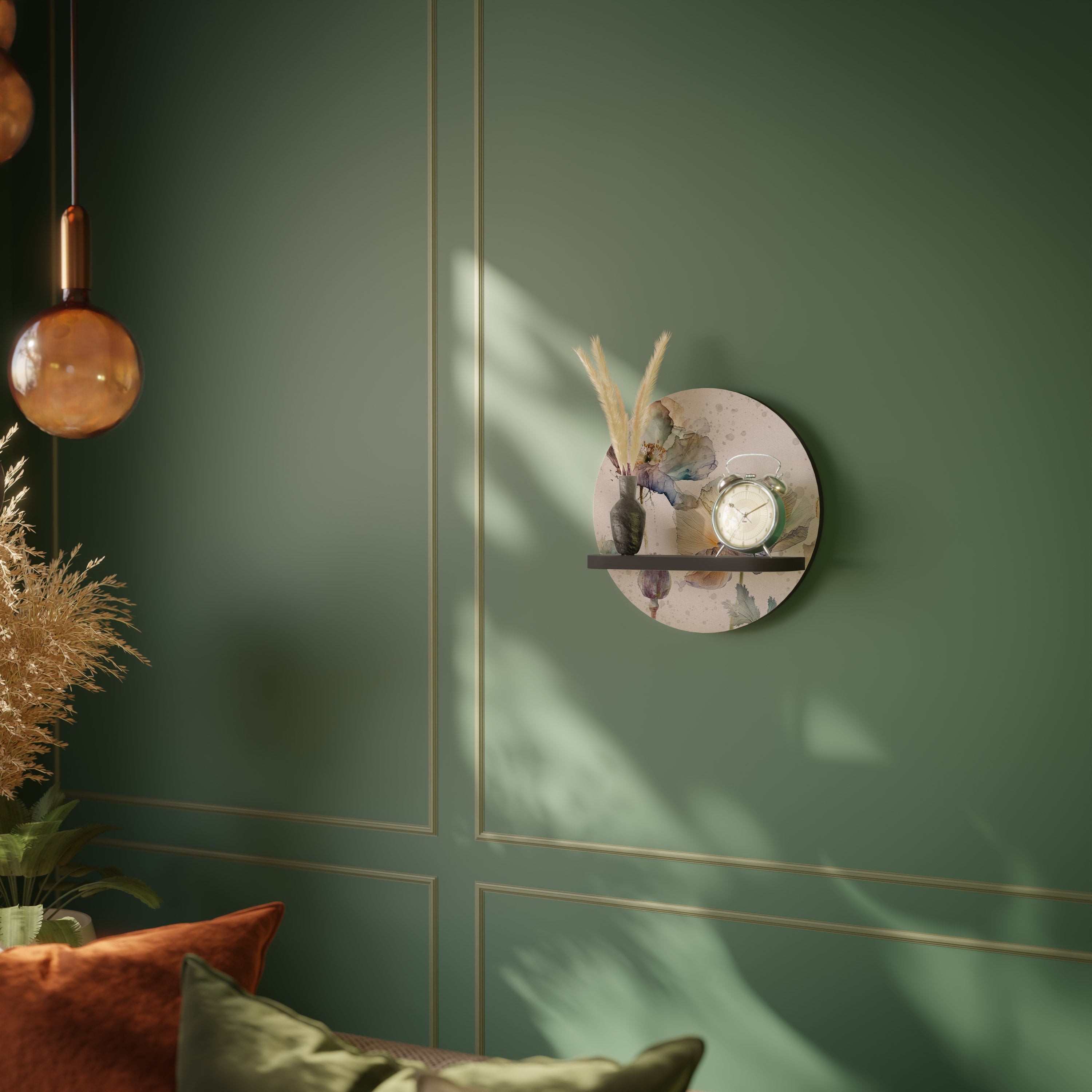 SOFTEN POPPY Rundes Kunstregal in Schwarz