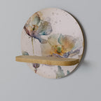SOFTEN POPPY Round Art Shelf In Oak Effect