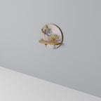 SOFTEN POPPY Round Art Shelf In Oak Effect