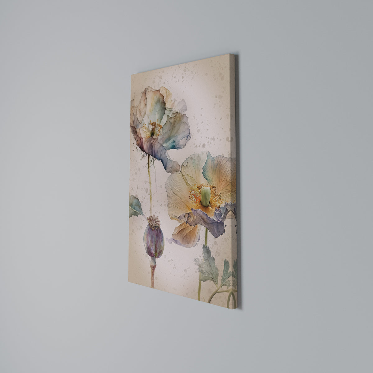 SOFTEN POPPY Vertical Canvas Print