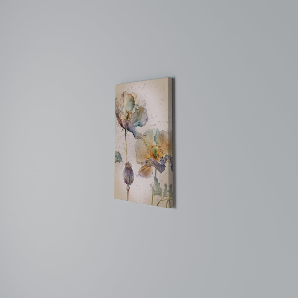 SOFTEN POPPY Vertical Canvas Print