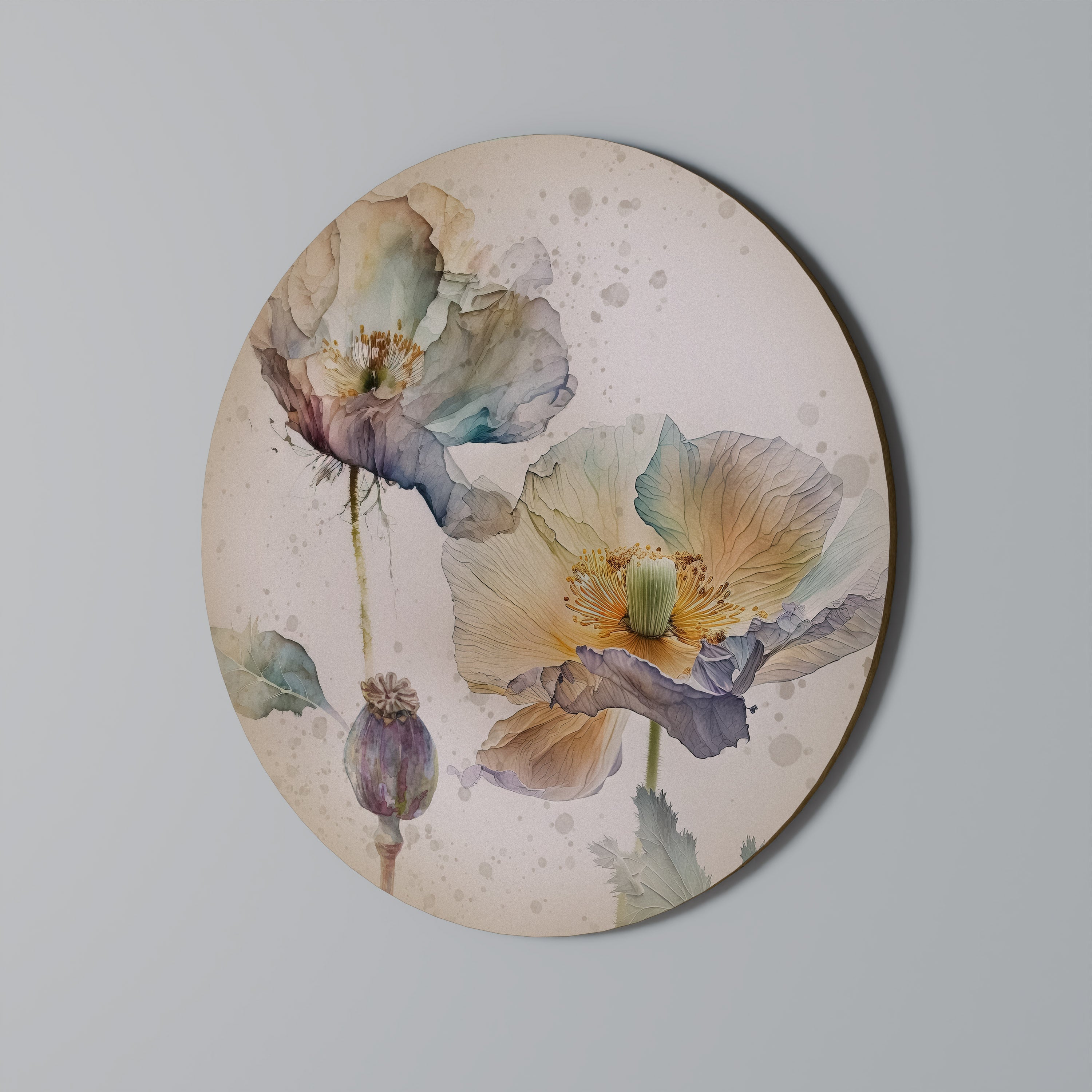SOFTEN POPPY Runde Wandkunst