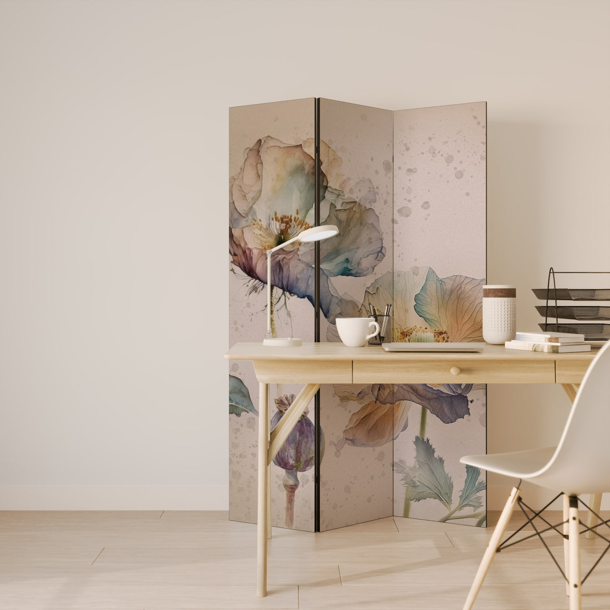 SOFTEN POPPY 3-teiliger Paravent