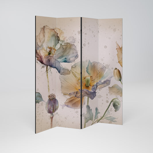 SOFTEN POPPY 4-teiliger Paravent