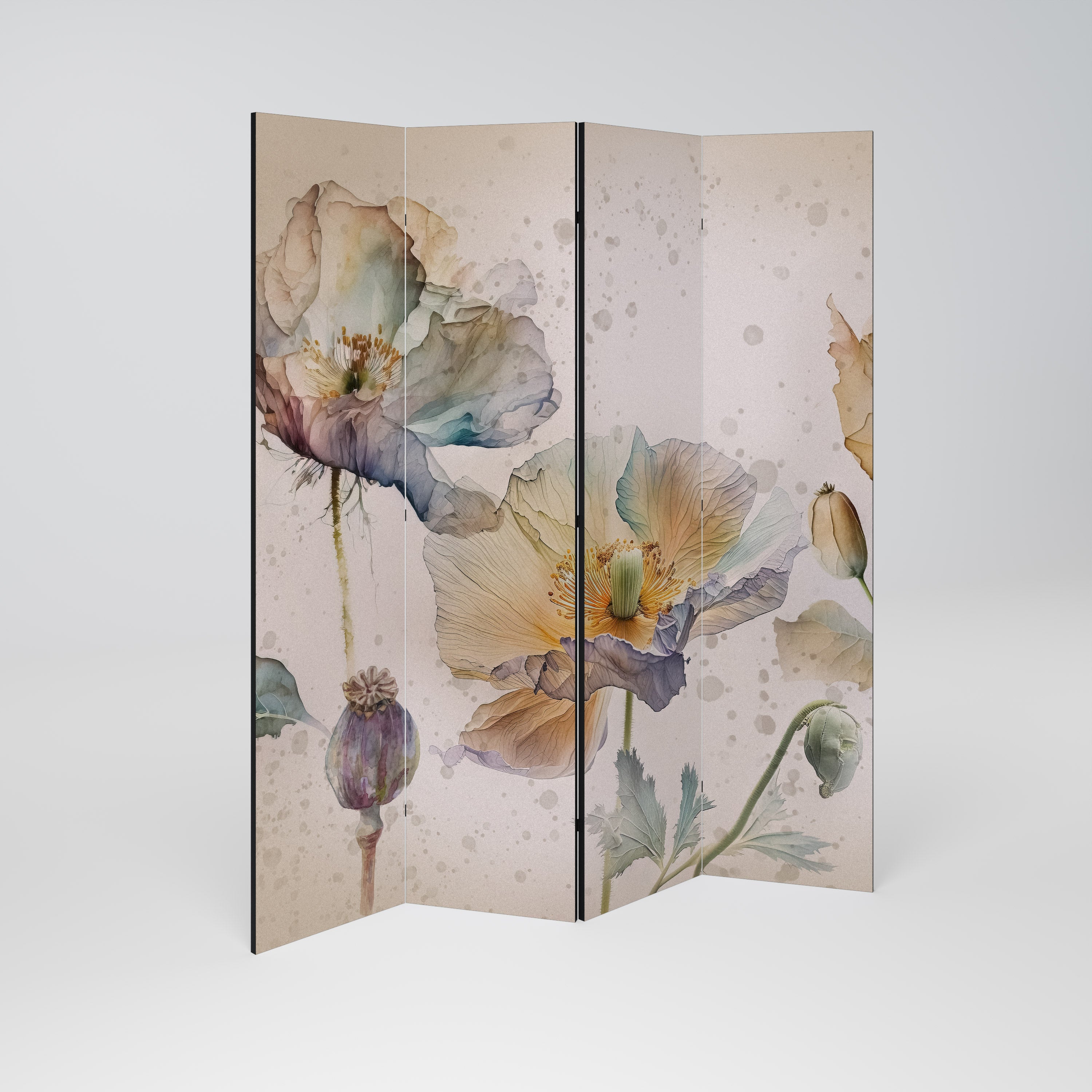SOFTEN POPPY 4-teiliger Paravent
